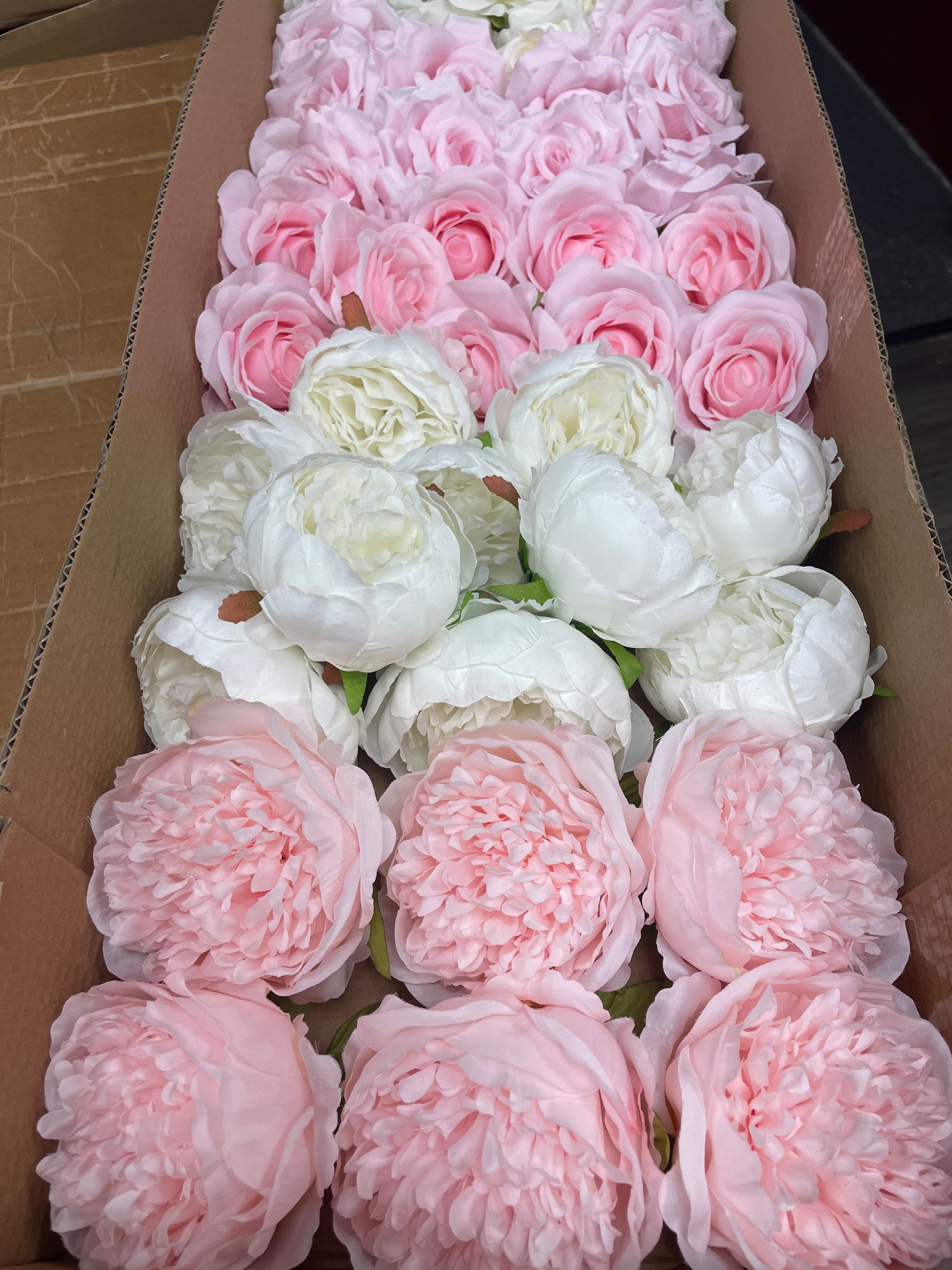60/70 PCS Artificial Flower Heads(CS3B) – Mixed Colors for Wedding & DIY Decor