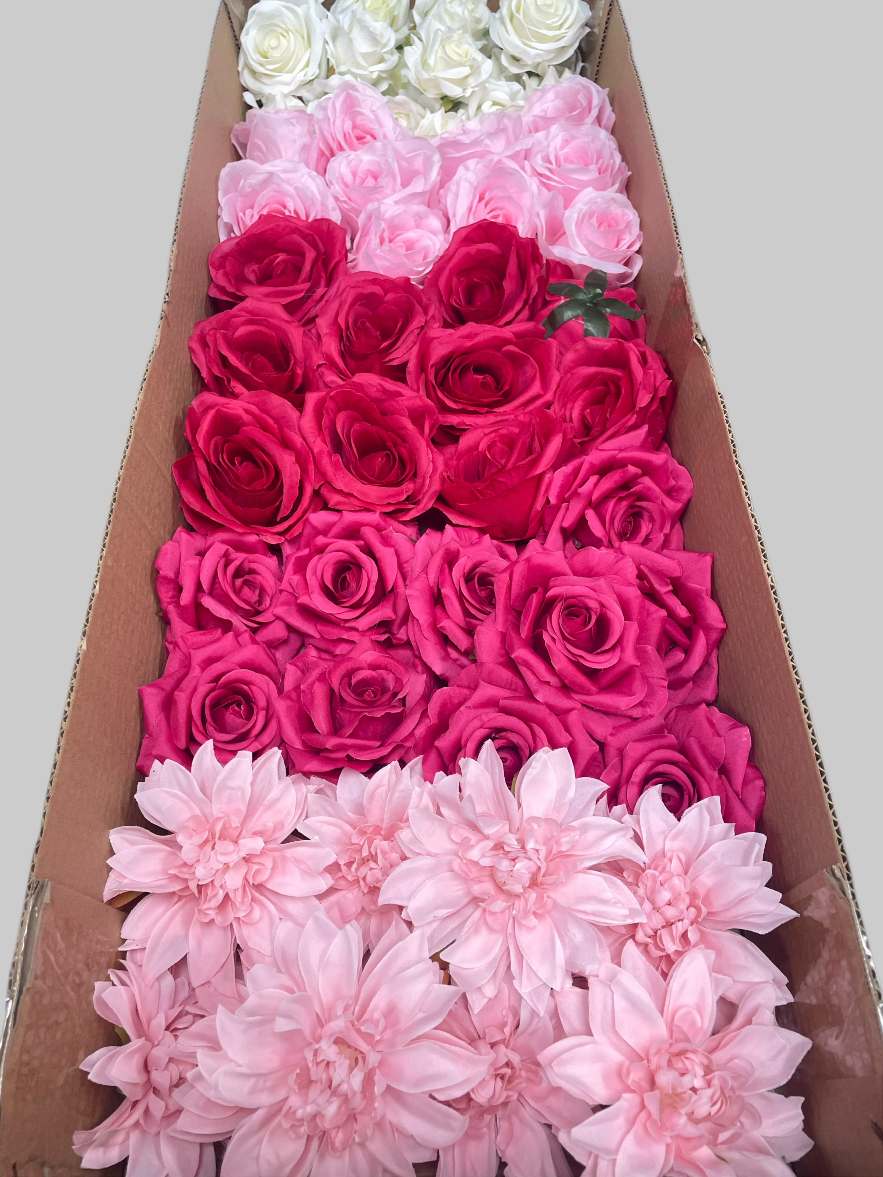 60/70 PCS Artificial Flower Heads (AS8), Mixed Colors for Wedding & DIY Decor