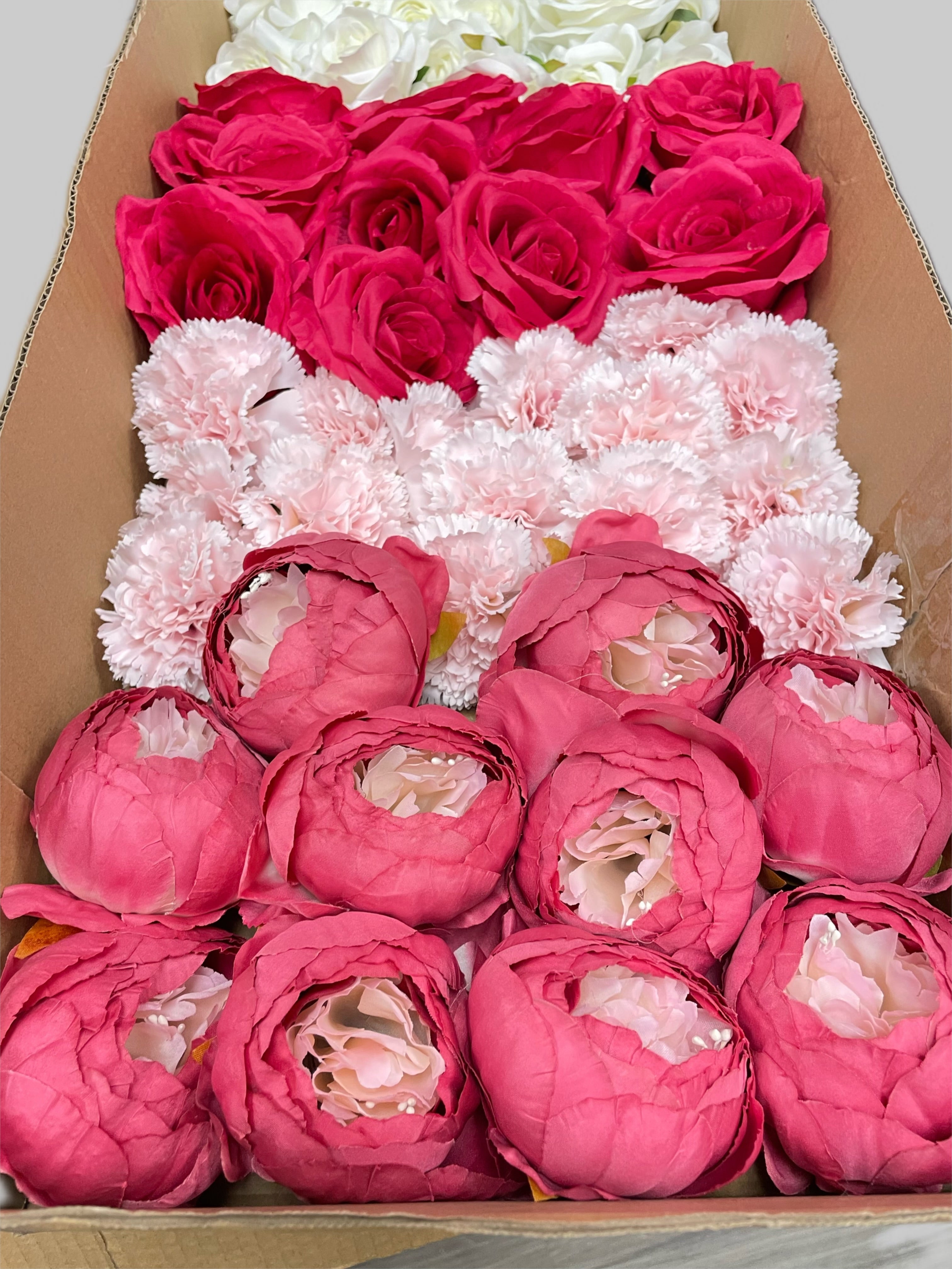 60/70 PCS Artificial Flower Heads (AS1), Mixed Colors for Wedding & DIY Decor