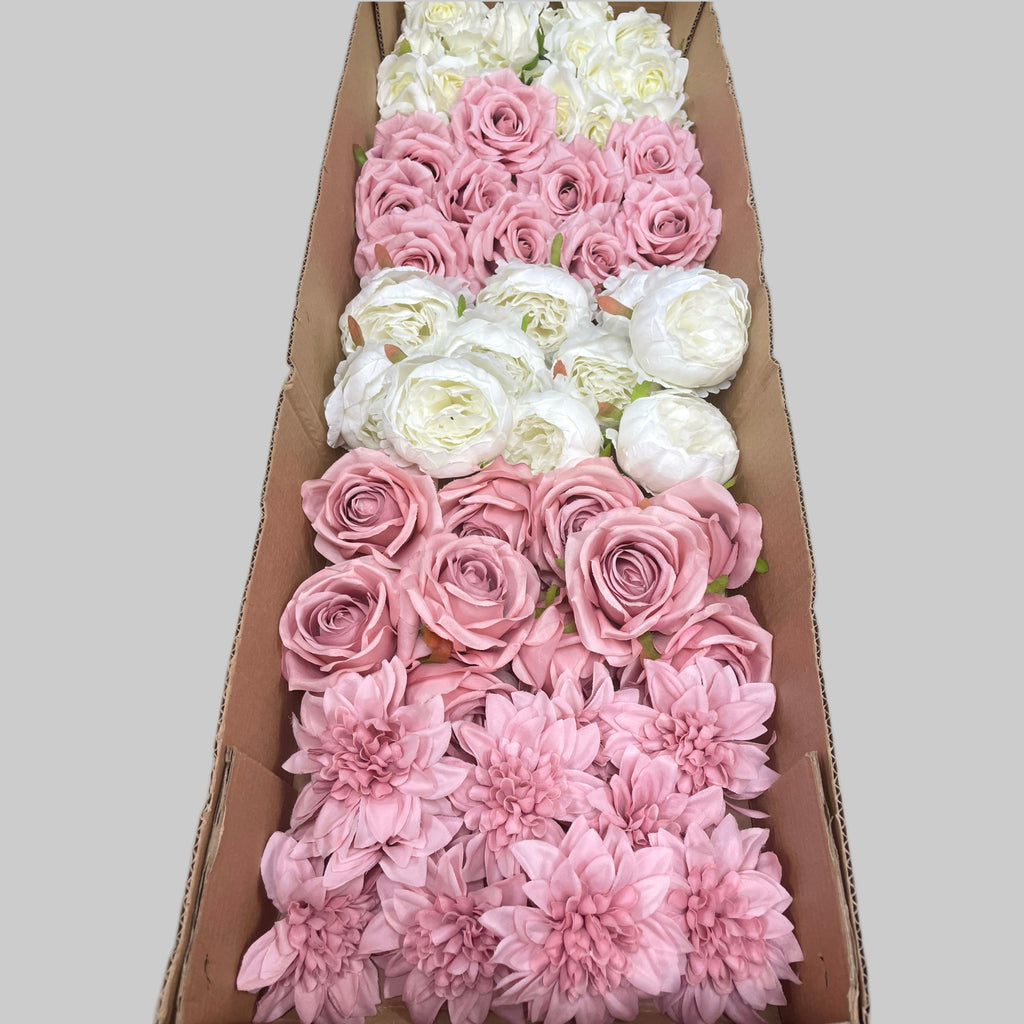60/70 PCS Artificial Flower Heads(ES2), Mixed Colors for Wedding & DIY Decor