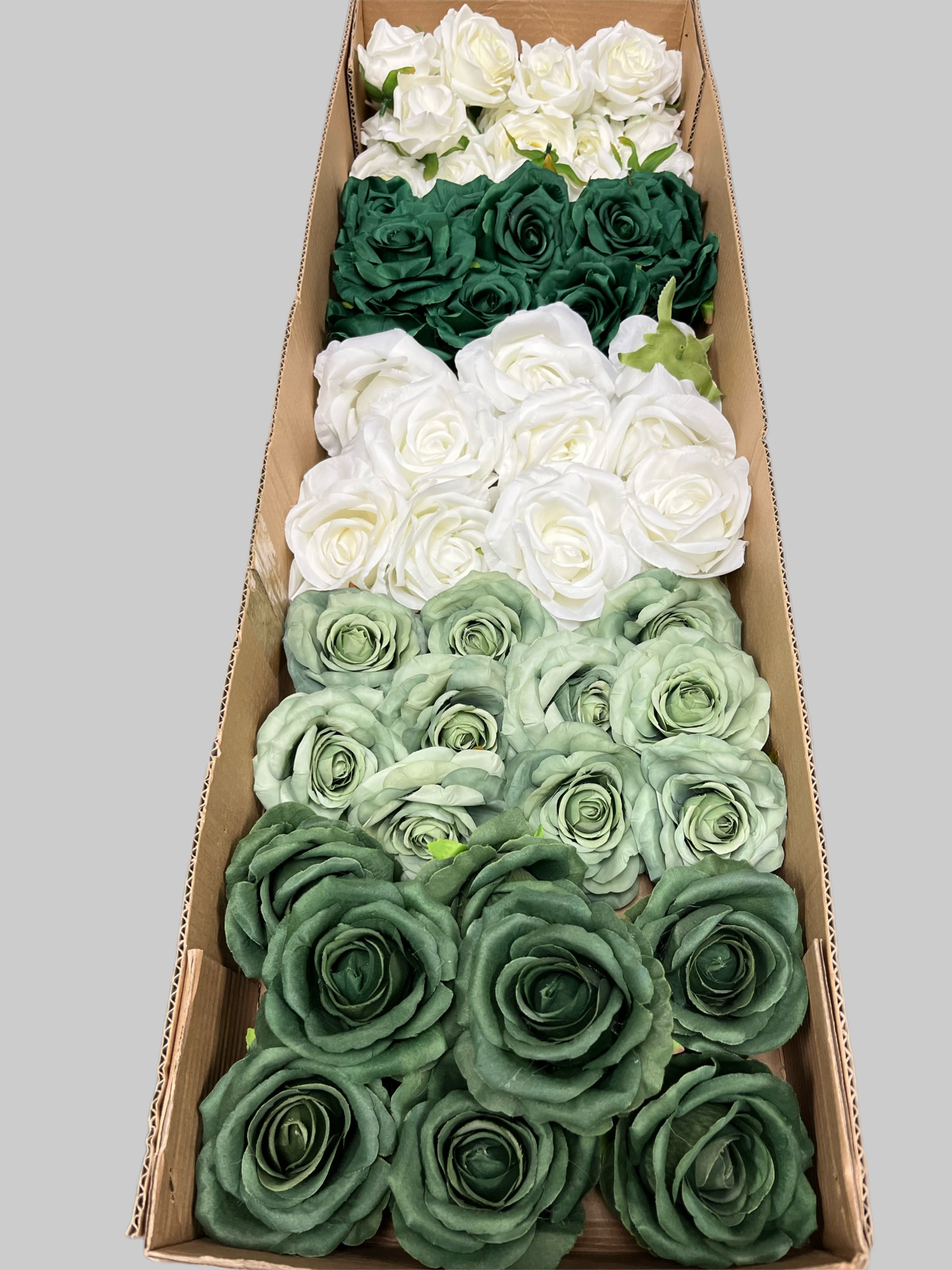 60/70 PCS Artificial Flower Heads (LU3), Mixed Colors for Wedding & DIY Decor