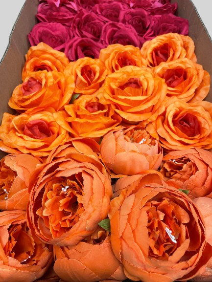 50/60 PCS Artificial Flower Heads (JS1), Mixed Colors for Wedding & DIY Decor