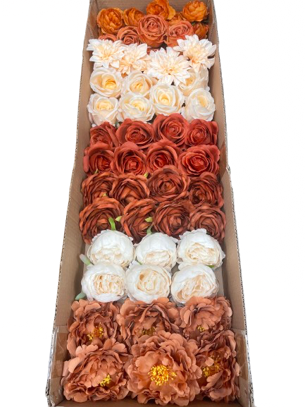 50/60 PCS Artificial Flower Heads(FS2), Mixed Colors for Wedding & DIY Decor