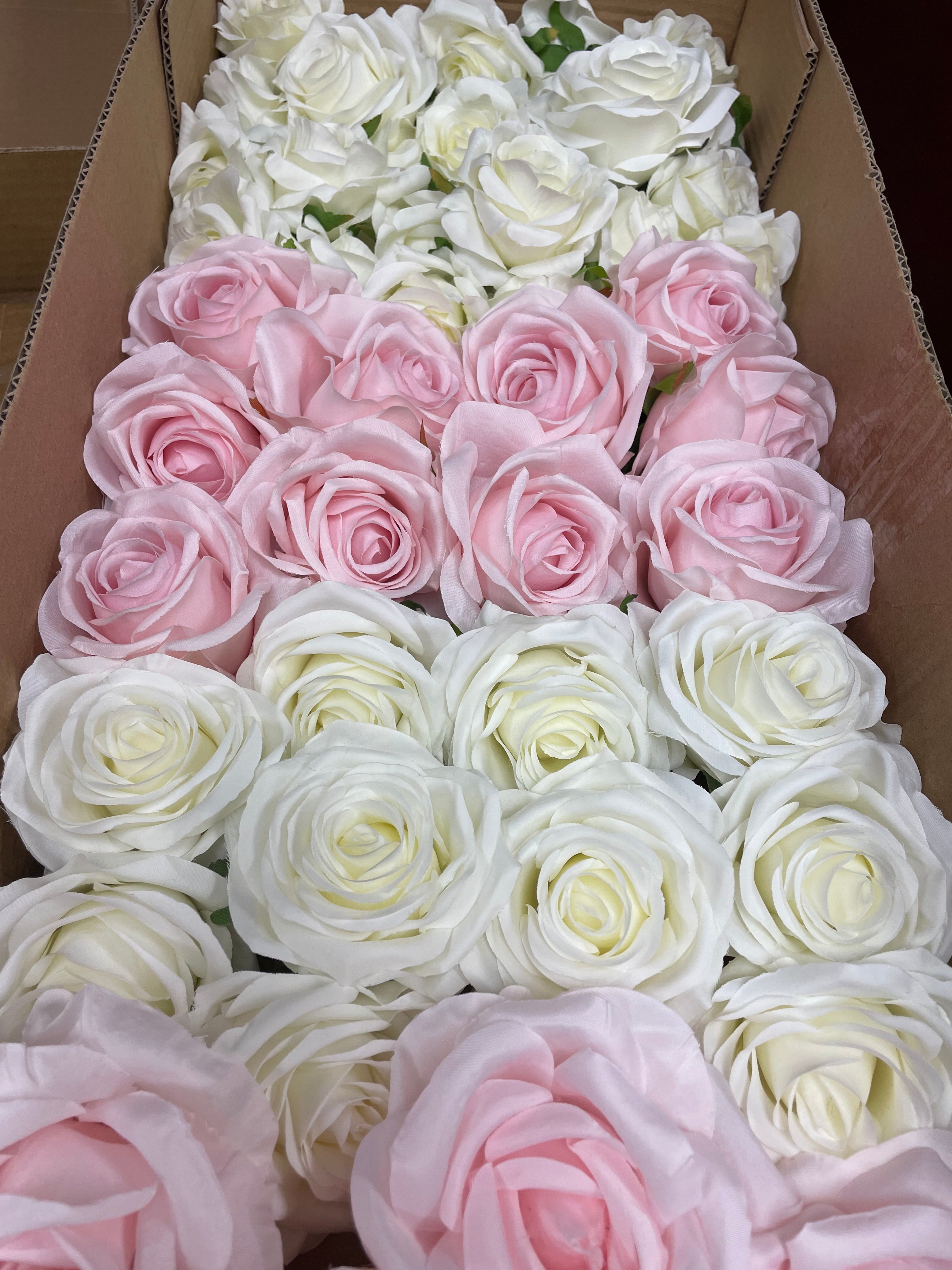 60/70 PCS Artificial Flower Heads(HS7) – Mixed Colors for Wedding & DIY Decor