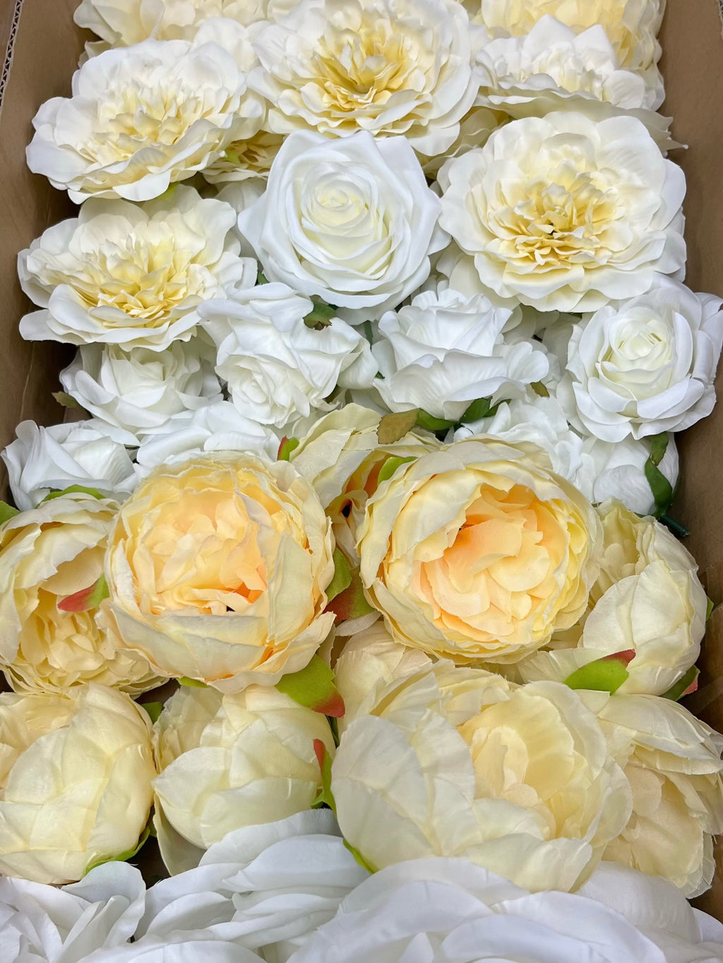 60/70 PCS Artificial Flower Heads (YS3D), Mixed Colors for Wedding & DIY Decor