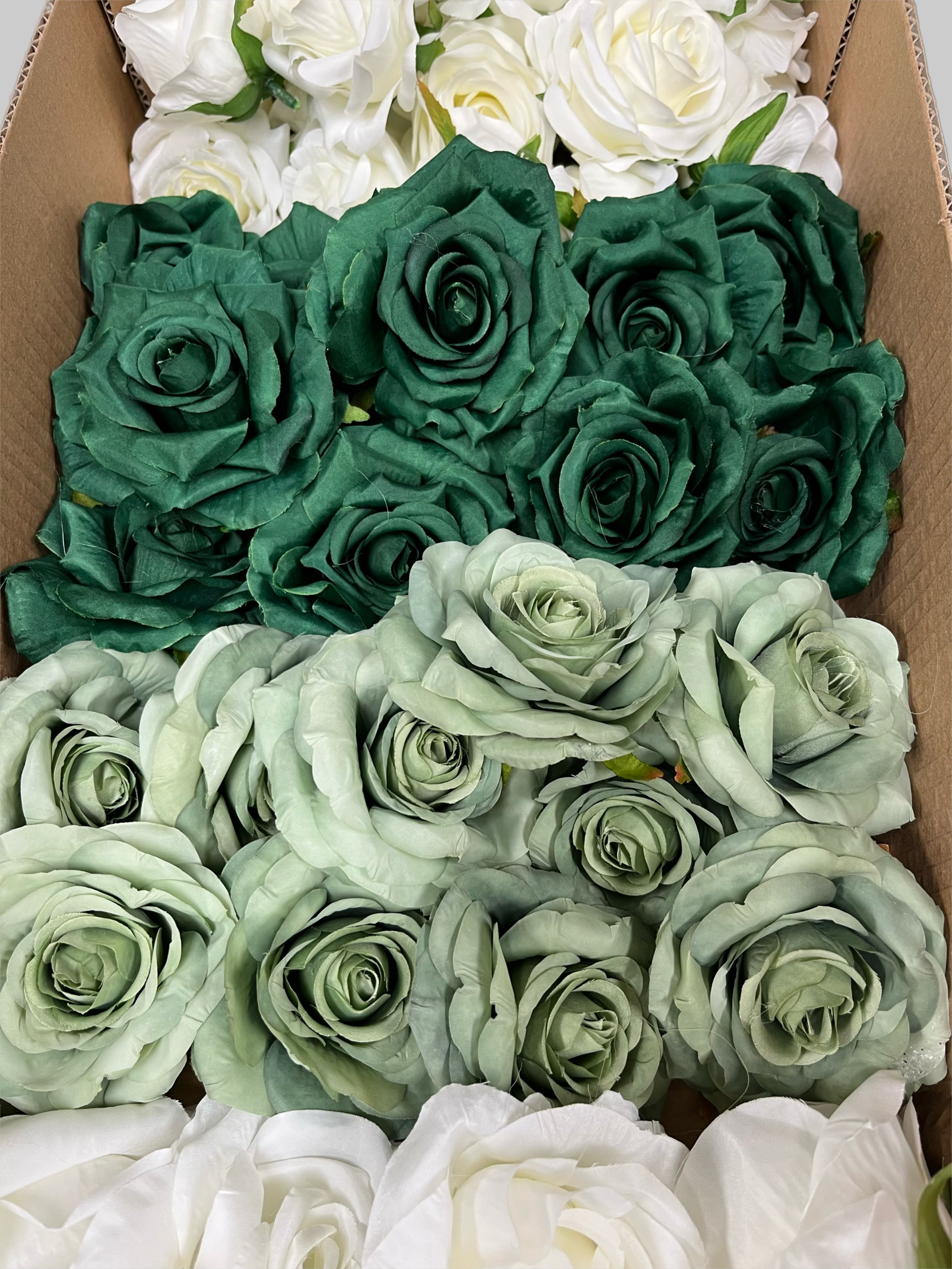 60/70 PCS Artificial Flower Heads (LU2), Mixed Colors for Wedding & DIY Decor