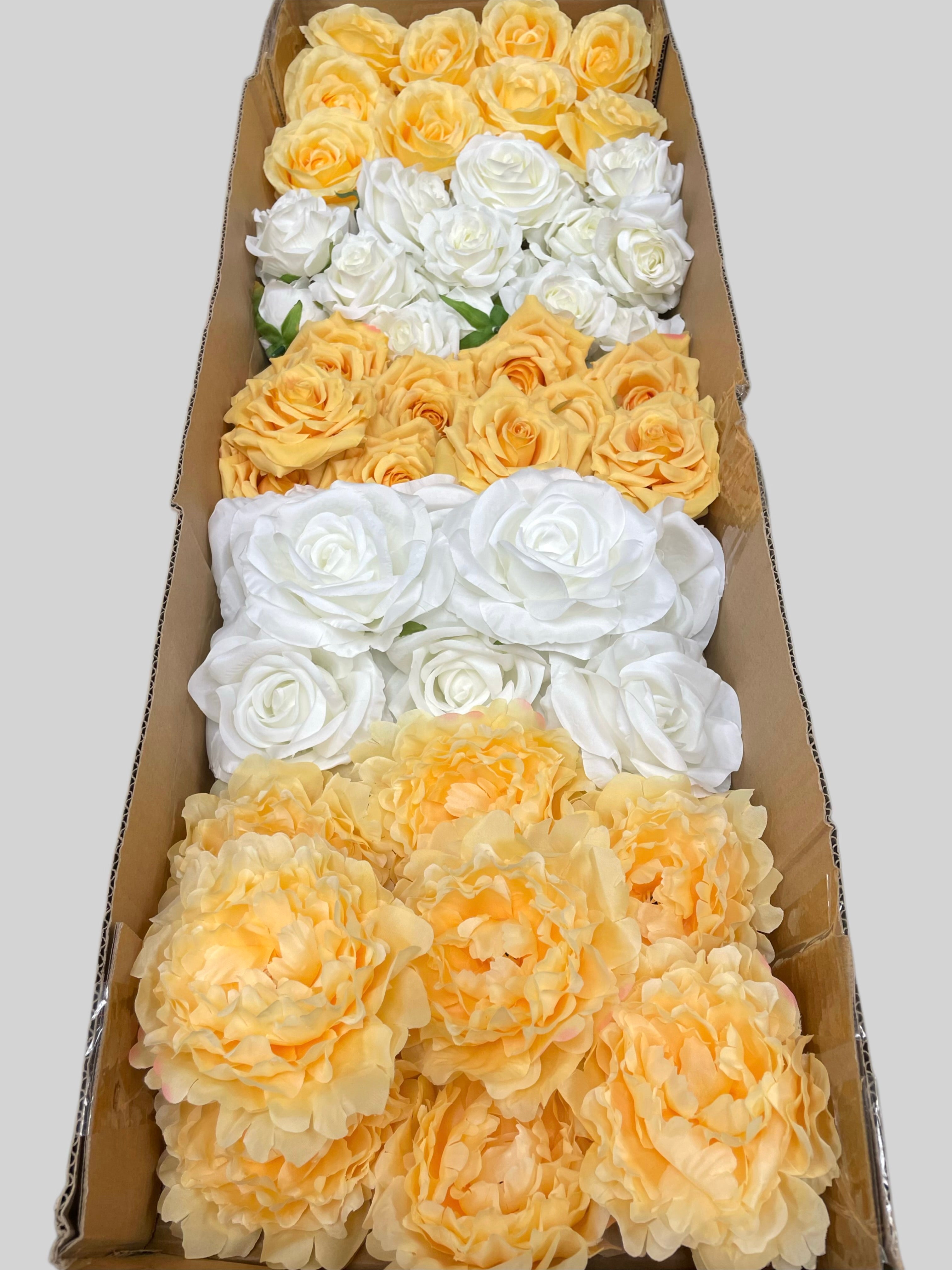 60/70 PCS Artificial Flower Heads (YS2BD), Mixed Colors for Wedding & DIY Decor