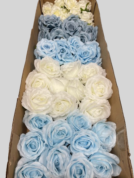 50/60 PCS Artificial Flower Heads(LS3AC), Mixed Colors for Wedding & DIY Decor