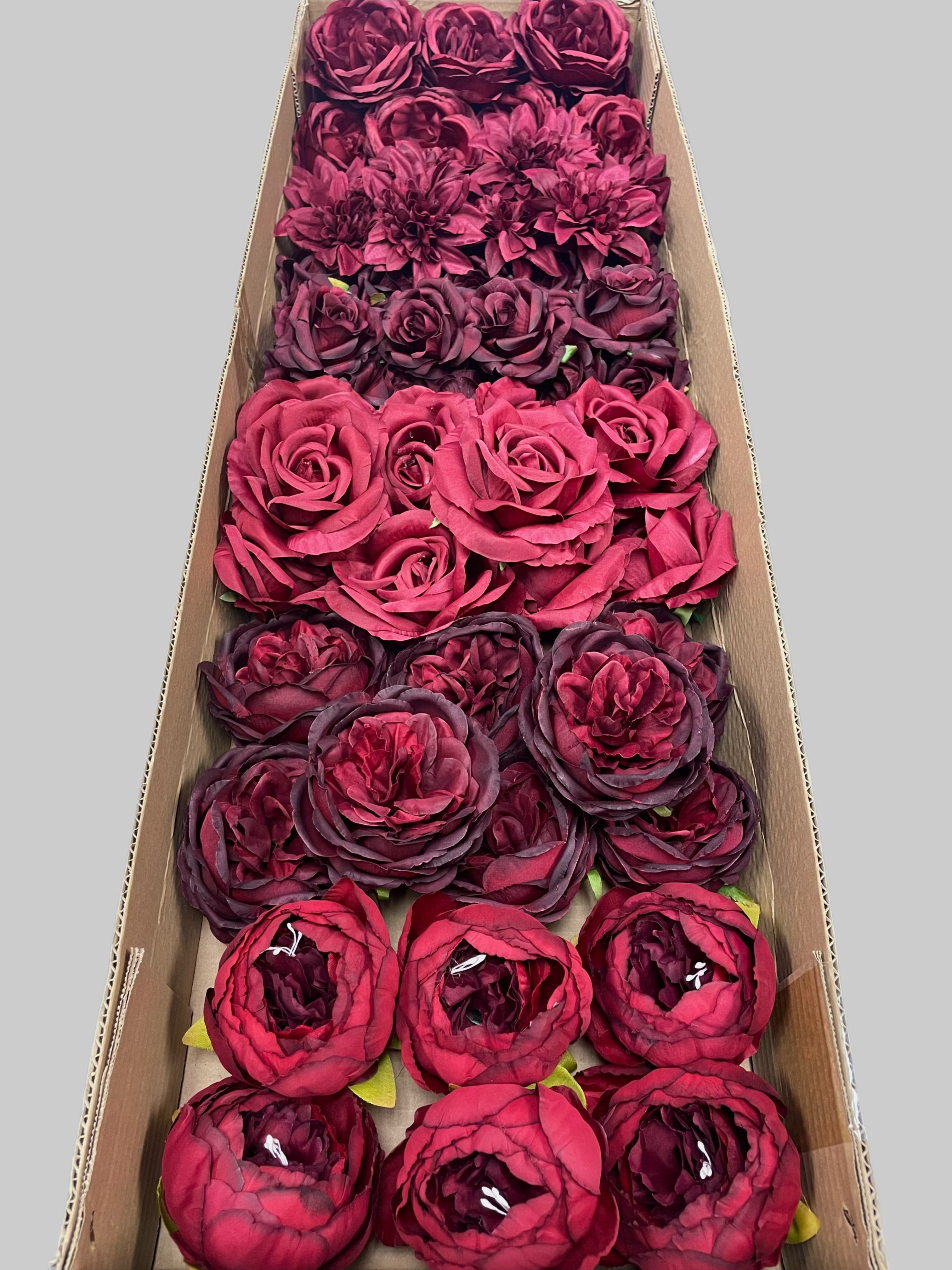 50/60 PCS Artificial Flower Heads (BW2), Mixed Colors for Wedding & DIY Decor
