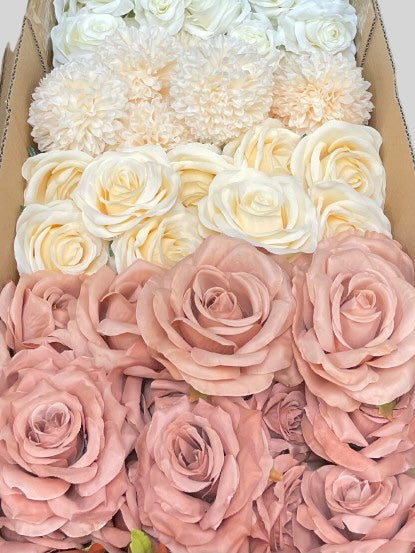 60/70 PCS Artificial Flower Heads (OS2AH), Mixed Colors for Wedding & DIY Decor