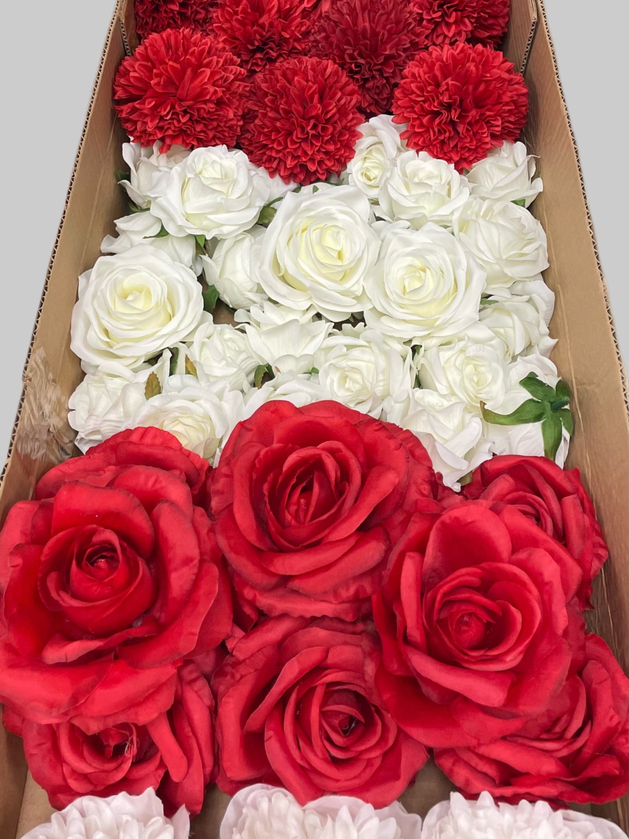 60/70 PCS Artificial Flower Heads (RW1), Mixed Colors for Wedding & DIY Decor