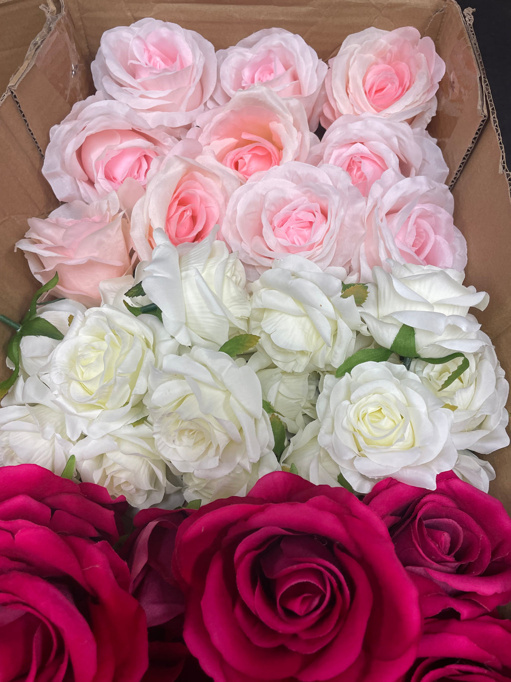 60/70 PCS Artificial Flower Heads (AS1BC2), Mixed Colors for Wedding & DIY Decor