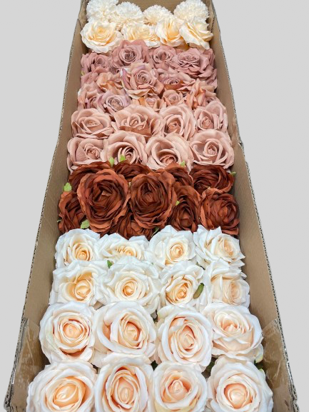 50/60 PCS Artificial Flower Heads (OS2A), Mixed Colors for Wedding & DIY Decor