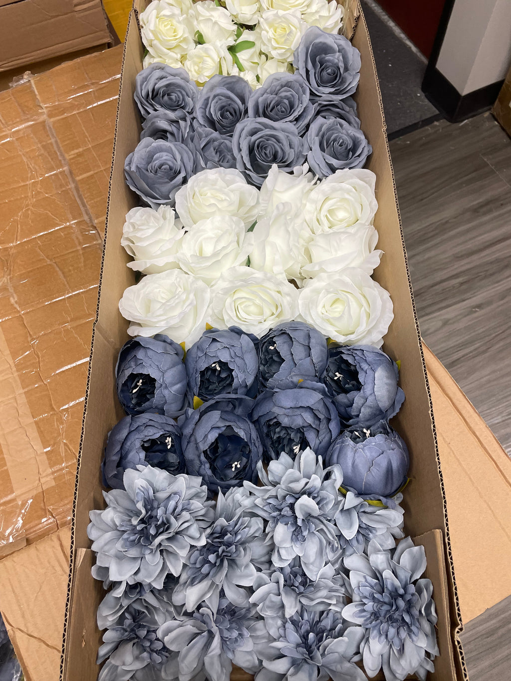 60/70 PCS Artificial Flower Heads(DS3), Mixed Colors for Wedding & DIY Decor