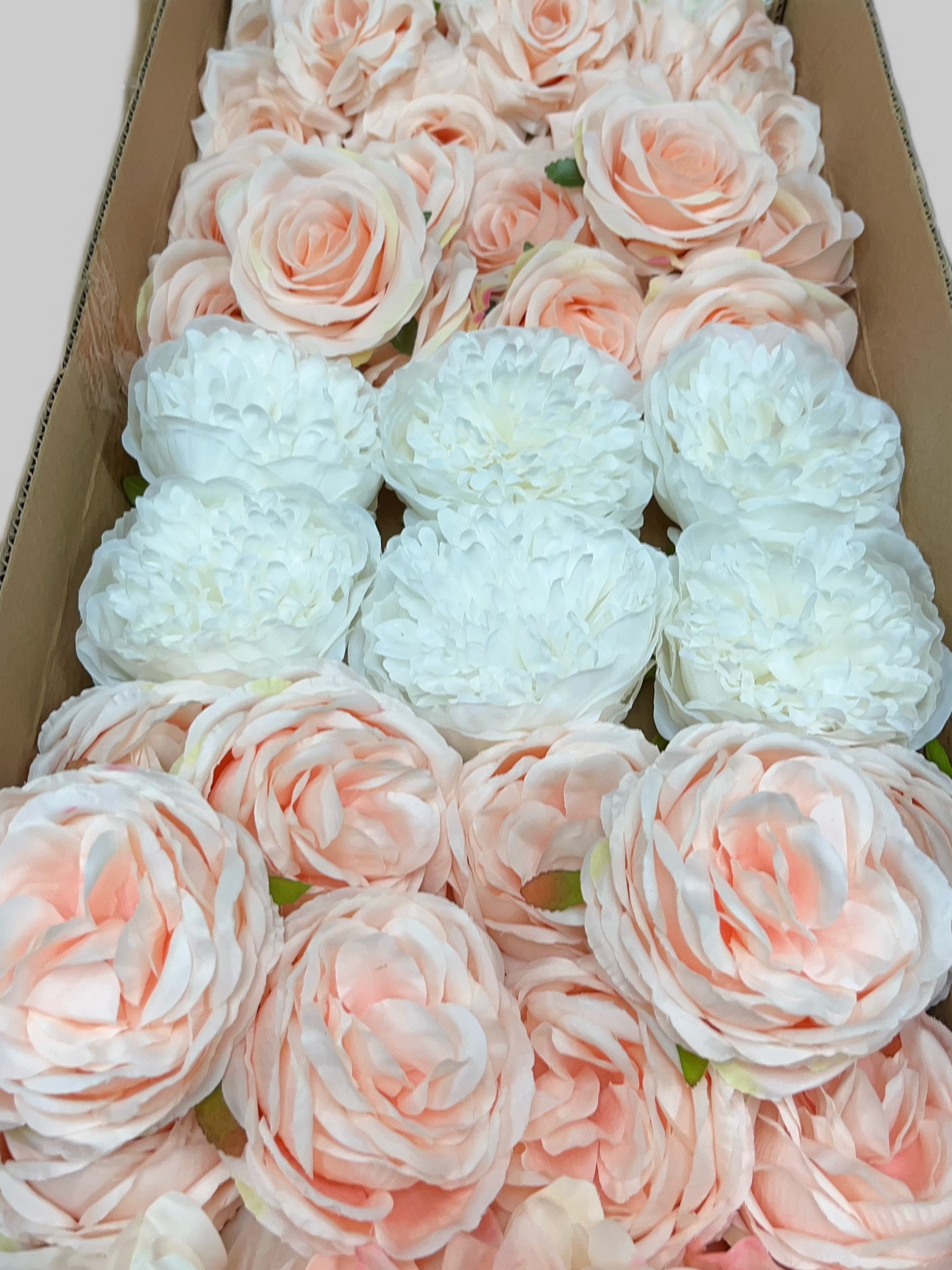 60/70 PCS Artificial Flower Heads (HS10), Mixed Colors for Wedding & DIY Decor