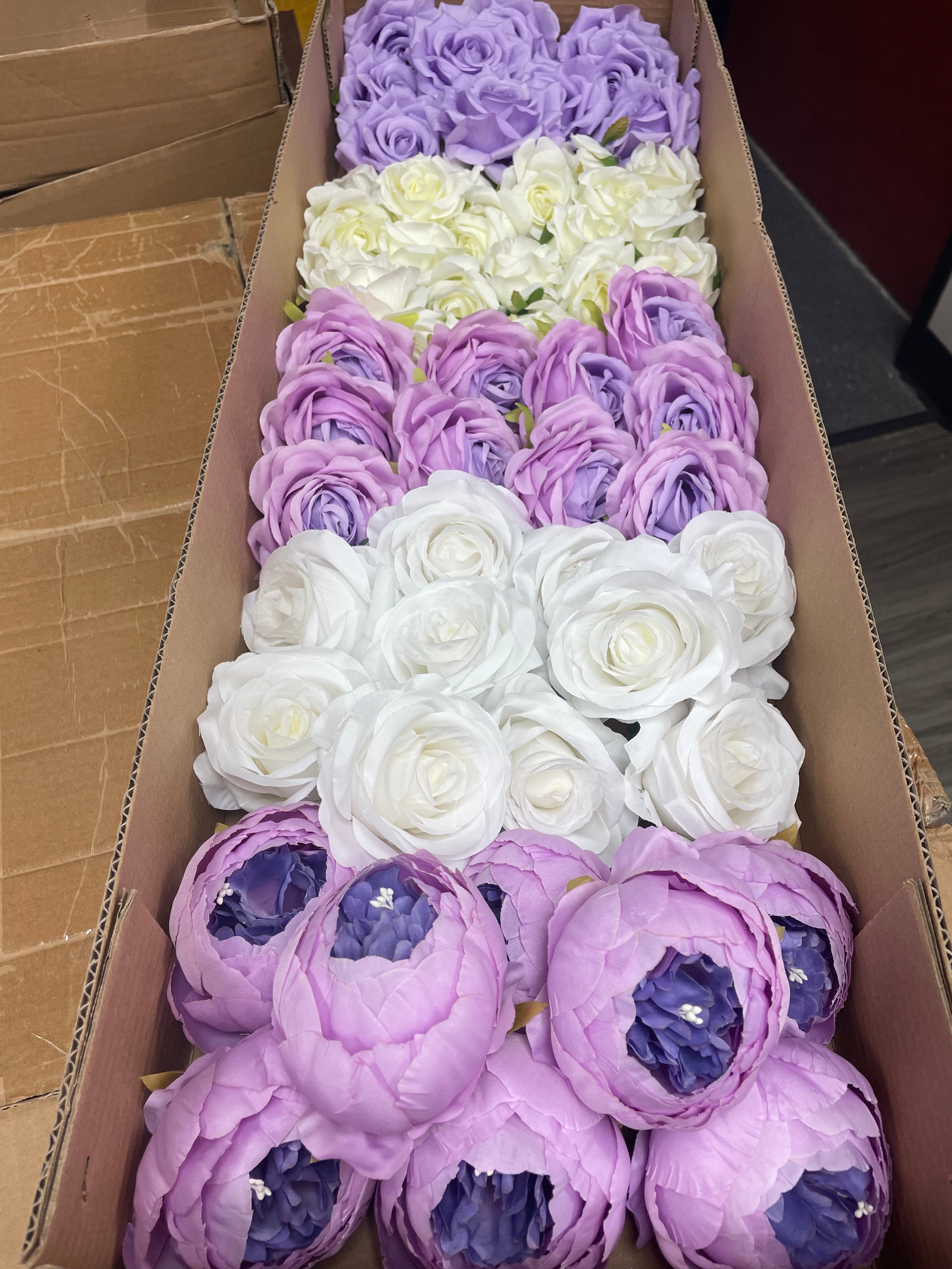 60/70 PCS Artificial Flower Heads (ZS3), Mixed Colors for Wedding & DIY Decor