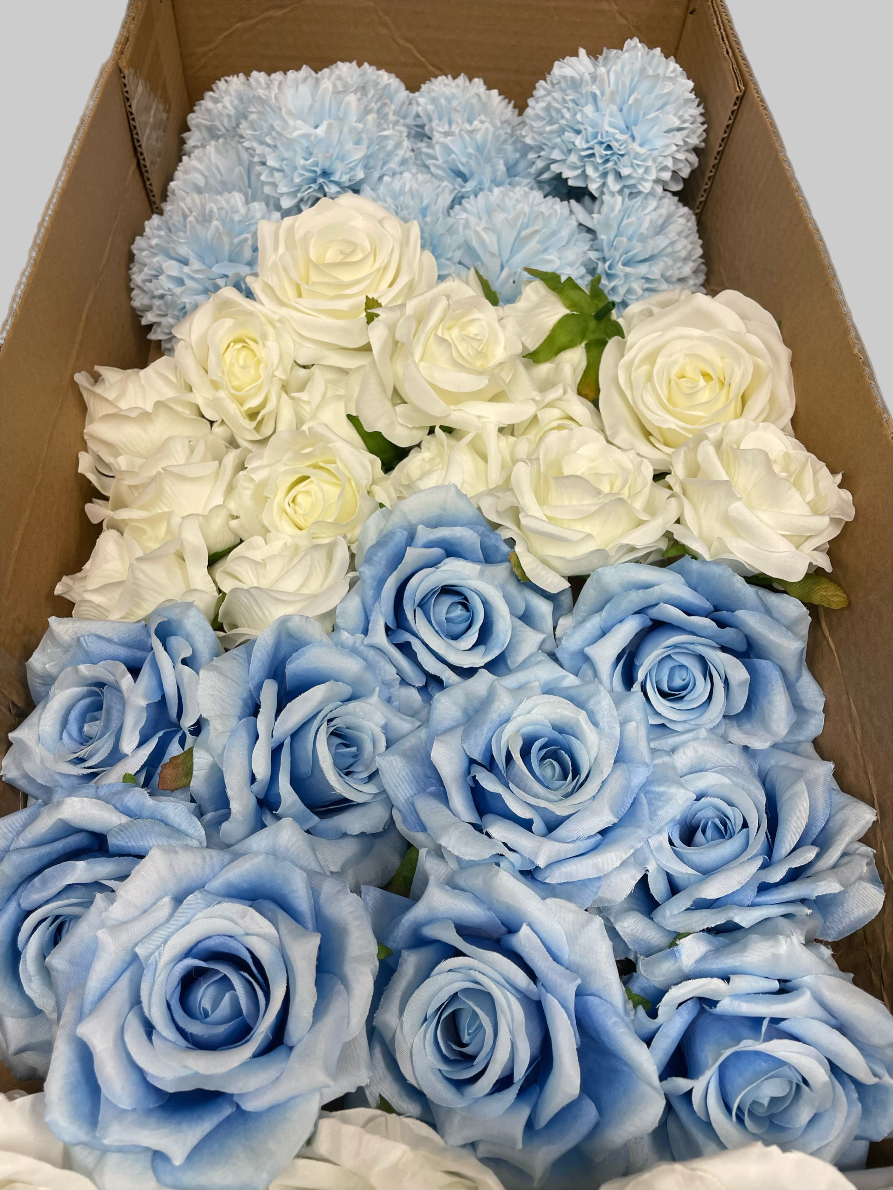 60/70 PCS Artificial Flower Heads (LS5CE), Mixed Colors for Wedding & DIY Decor