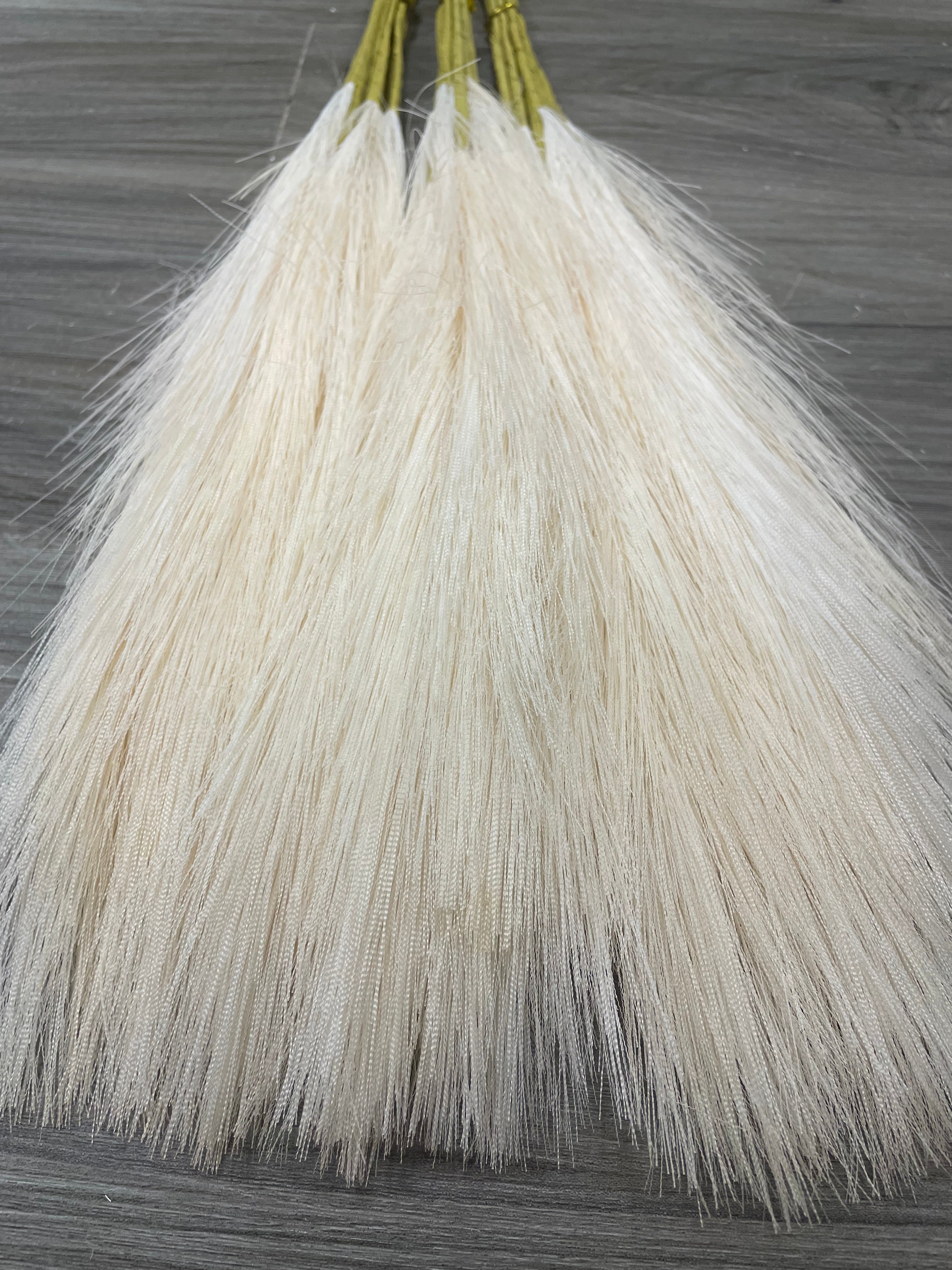 3Bunches/5Bunches Artificial Pampas Grass Stems, Cream/Beige Fluffy Filler for Wedding & DIY Decor (AF7)