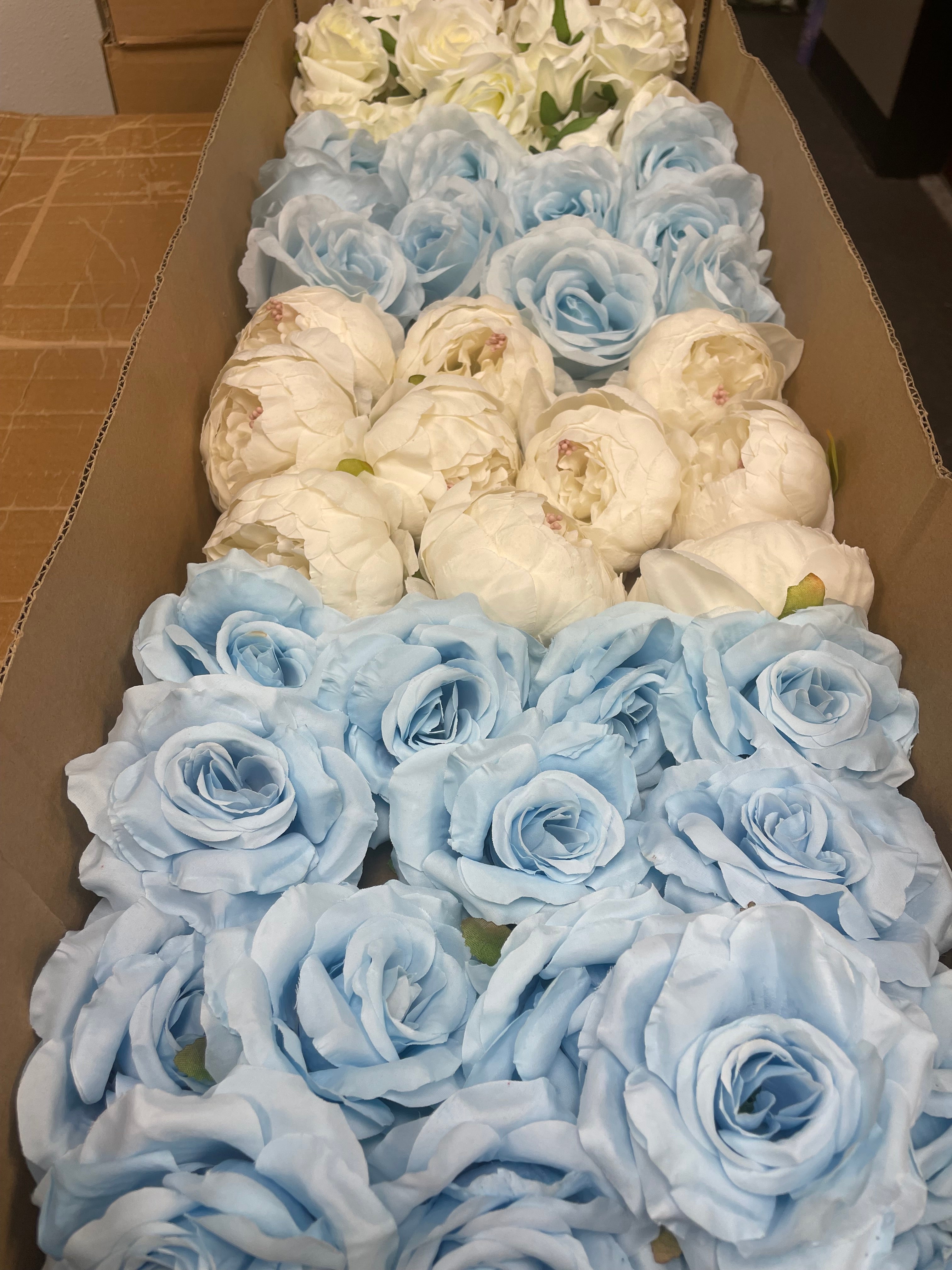 60/70 PCS Artificial Flower Heads(LS2) – Mixed Colors for Wedding & DIY Decor