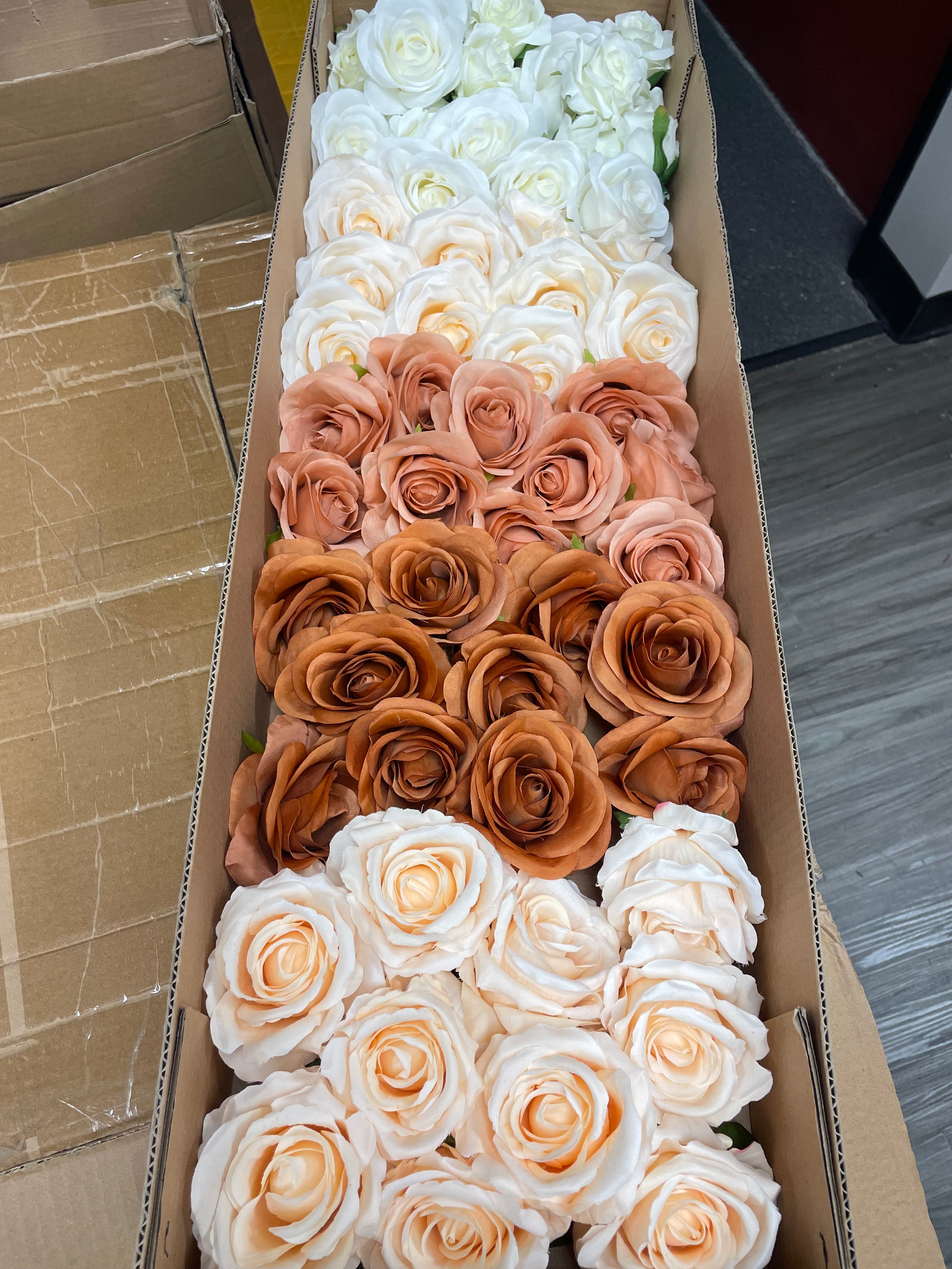 60/70 PCS Artificial Flower Heads(OS2) – Mixed Colors for Wedding & DIY Decor
