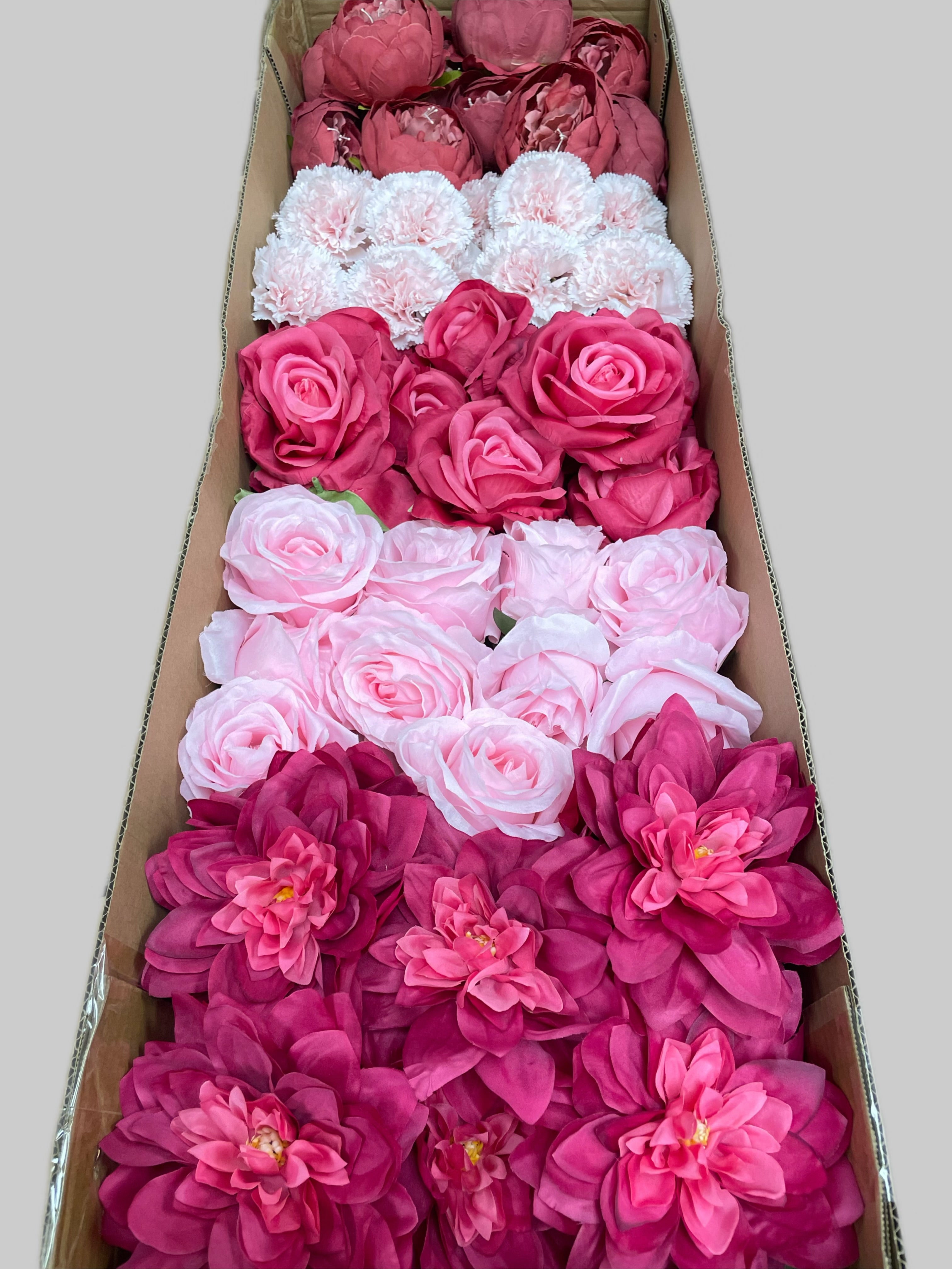 60/70 PCS Artificial Flower Heads (AS9), Mixed Colors for Wedding & DIY Decor