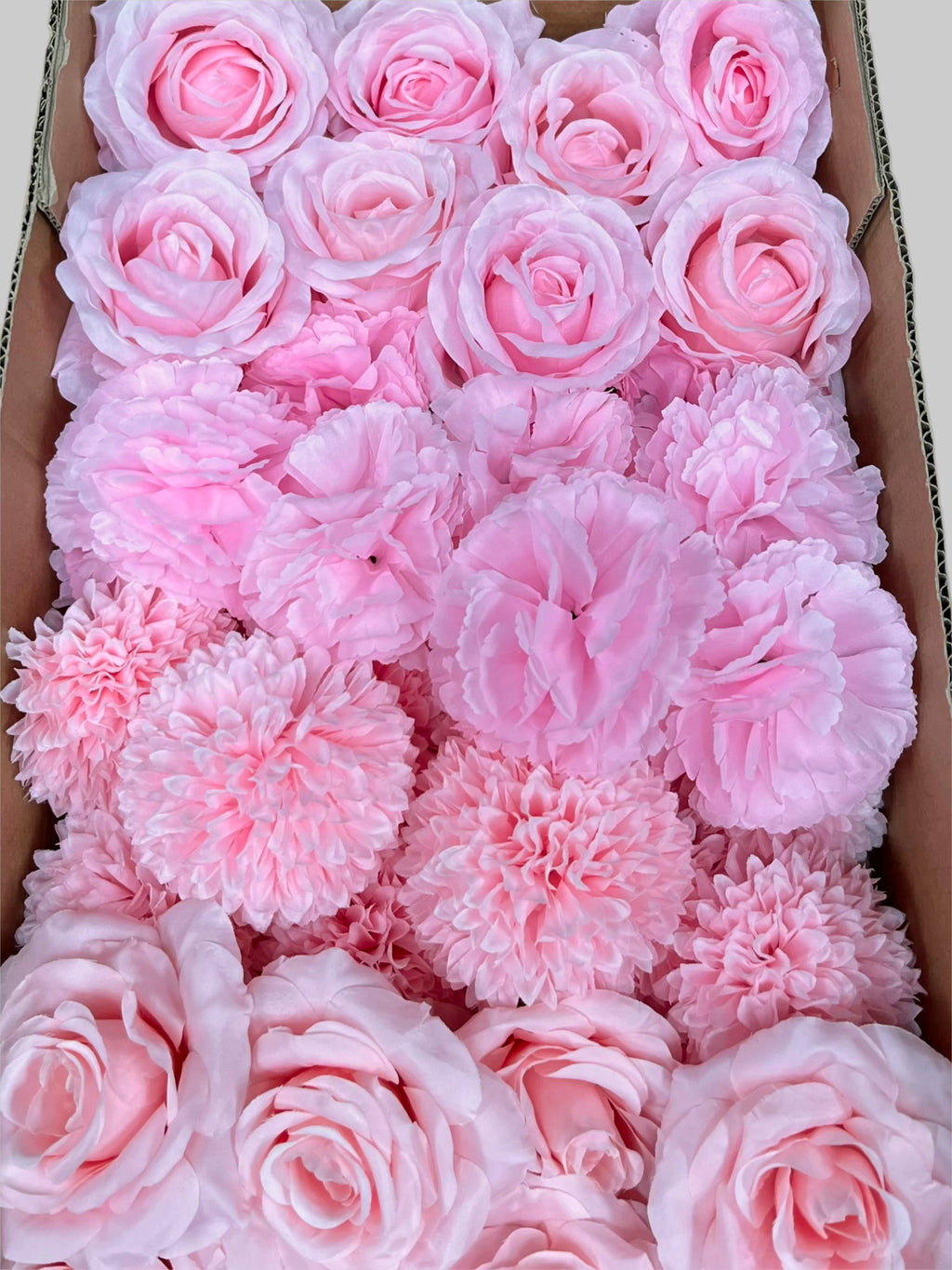 60 PCS All Pink Assorted Artificial Flower Heads (AP1AD1), Peonies, Rose, Dahlia, Carnation