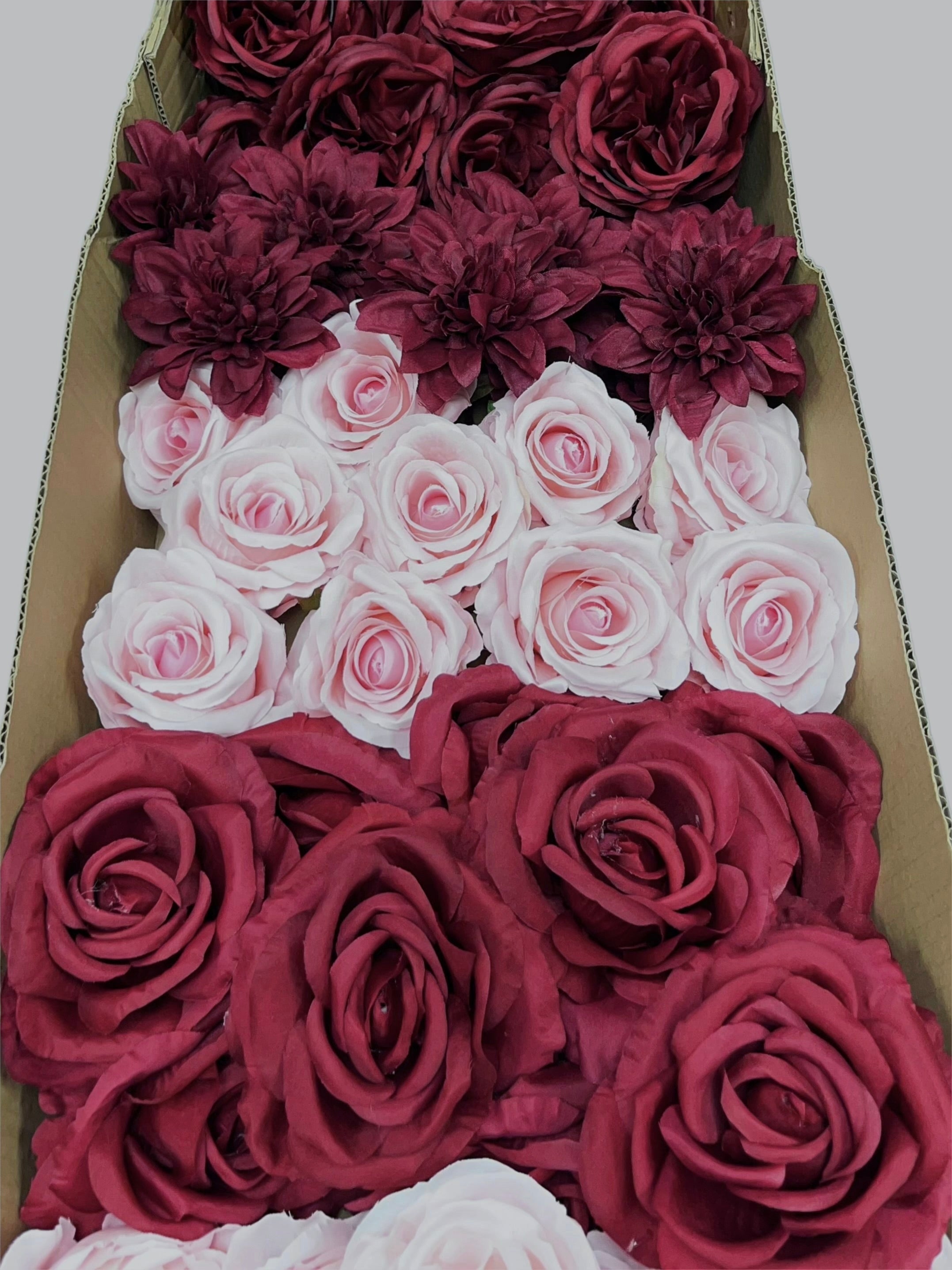 60/70 PCS Artificial Flower Heads (BP1DE), Mixed Colors for Wedding & DIY Decor