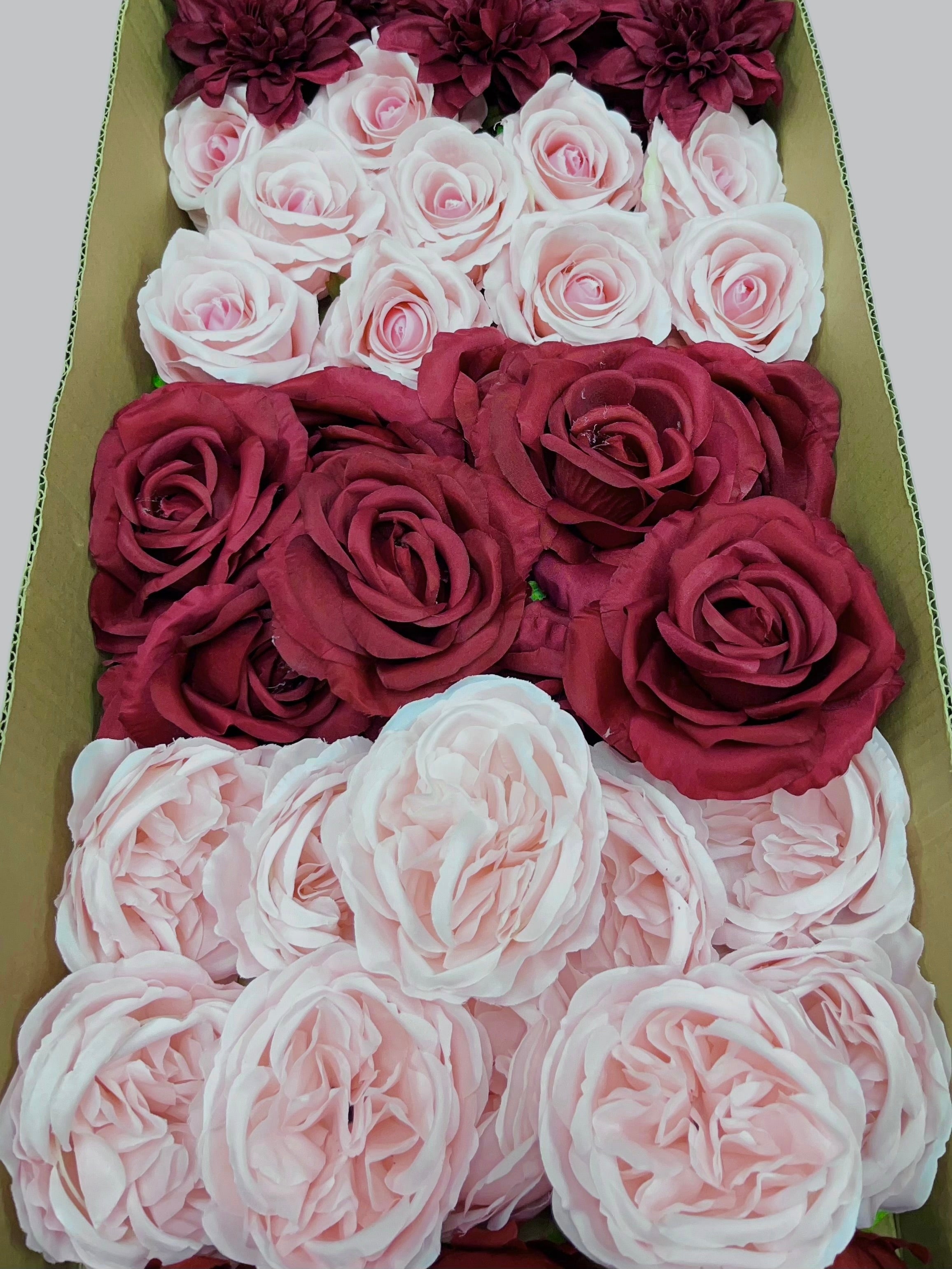 60/70 PCS Artificial Flower Heads (BP1DE), Mixed Colors for Wedding & DIY Decor