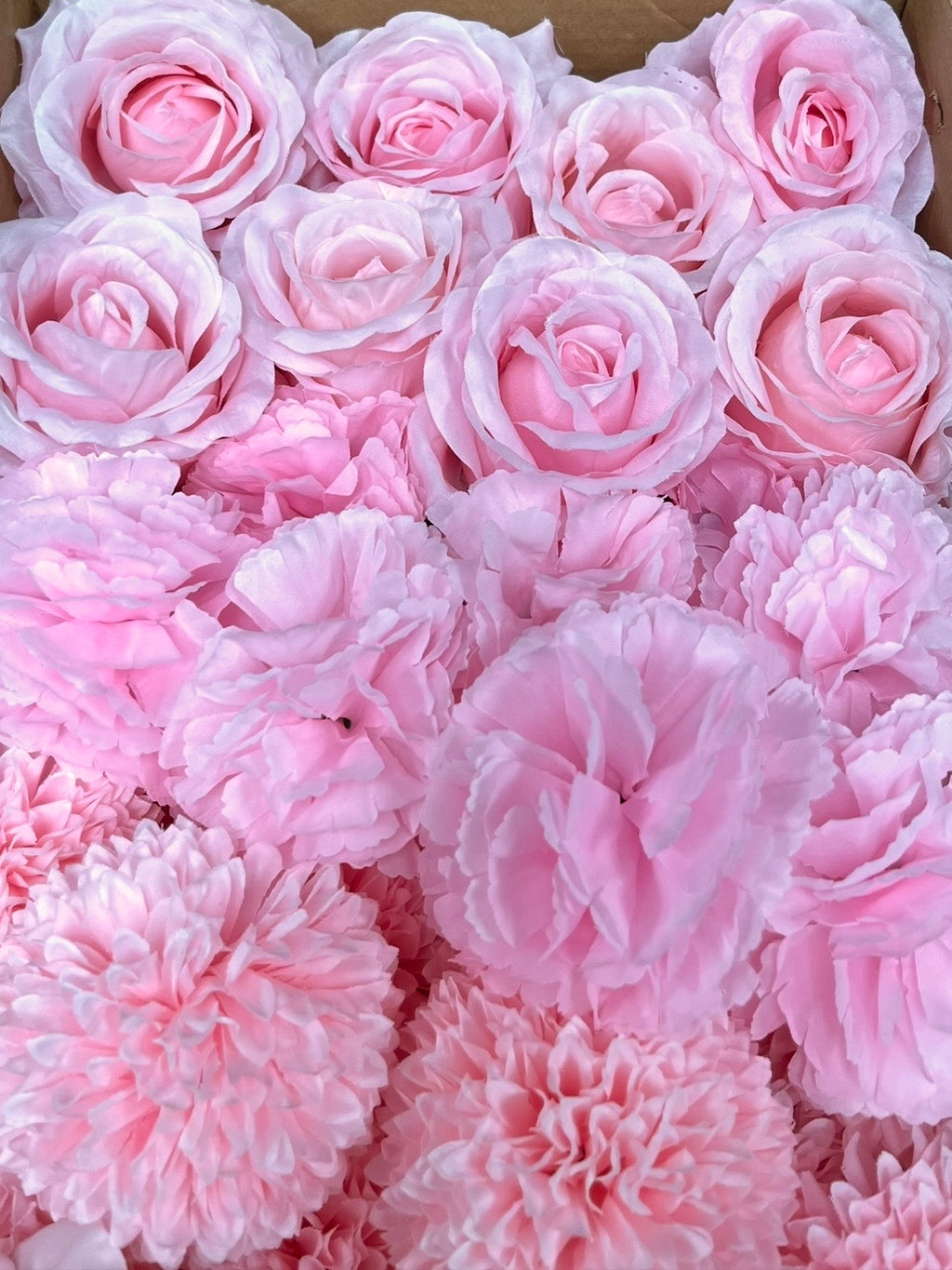 60 PCS All Pink Assorted Artificial Flower Heads (AP1AD2), Peonies, Rose, Dahlia, Carnation