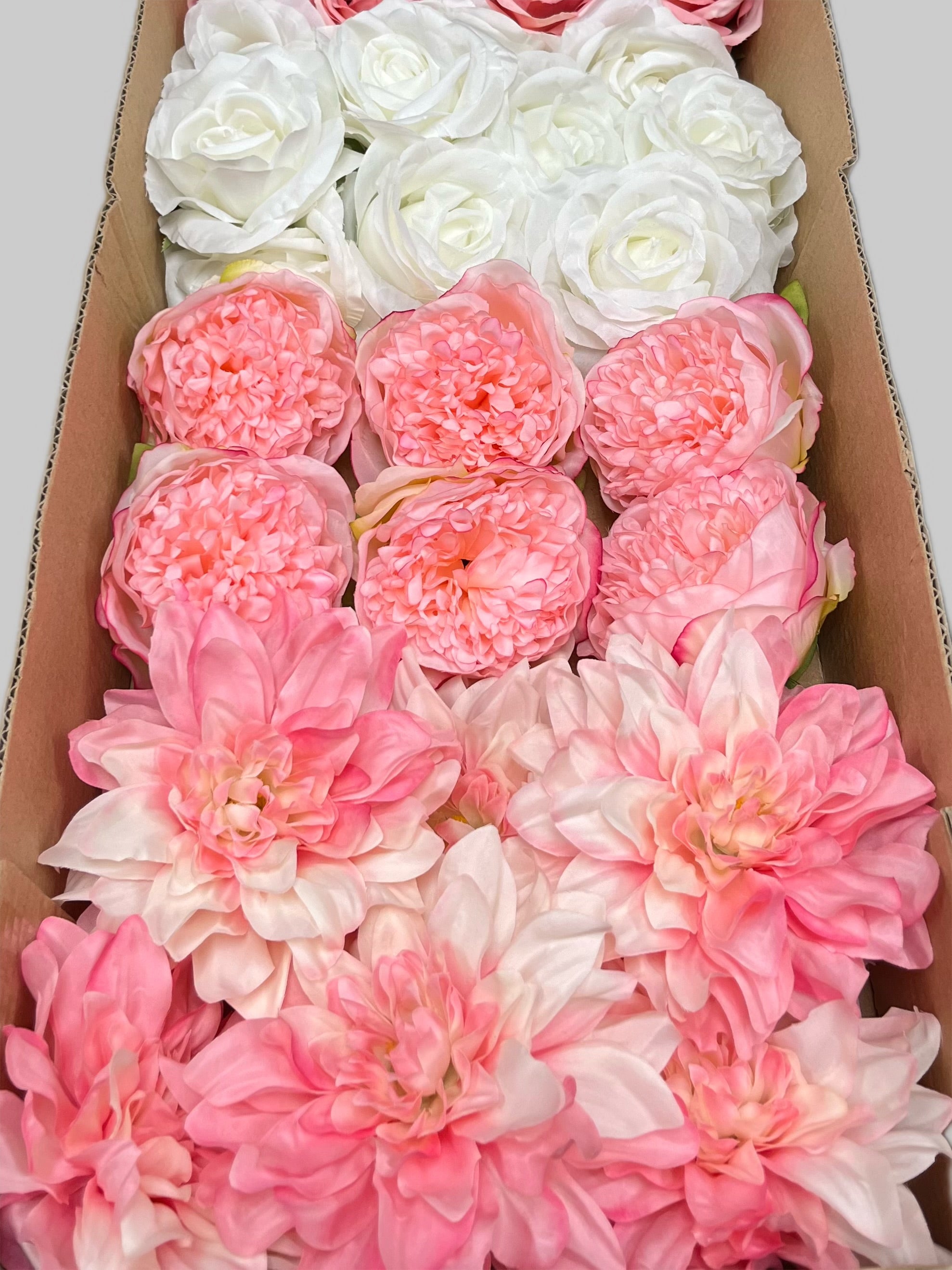 60/70 PCS Artificial Flower Heads (PS4), Mixed Colors for Wedding & DIY Decor