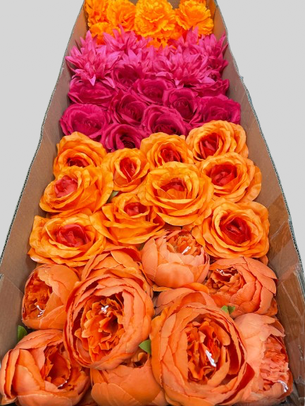 50/60 PCS Artificial Flower Heads (JS1), Mixed Colors for Wedding & DIY Decor