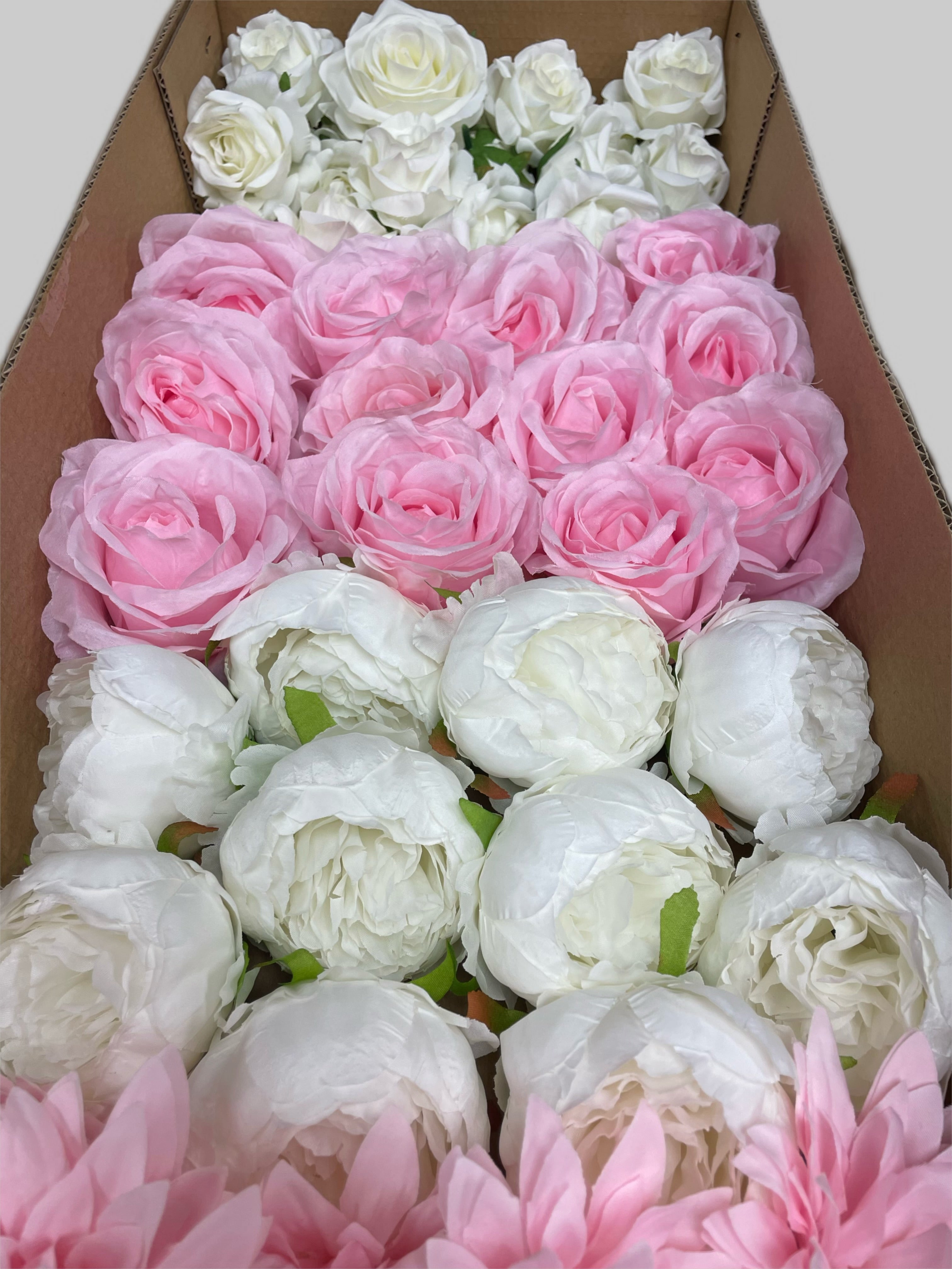 60/70 PCS Artificial Flower Heads (HS1), Mixed Colors for Wedding & DIY Decor