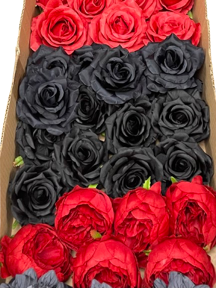 50/60 PCS Artificial Flower Heads (RH2), Mixed Colors for Wedding & DIY Decor