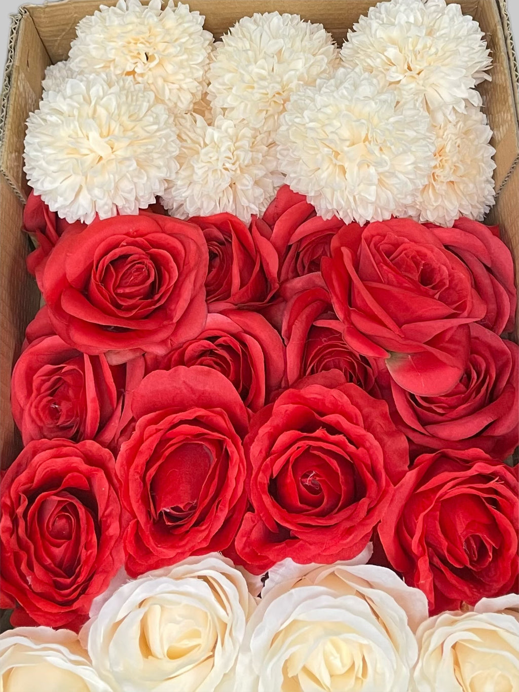 60/70 PCS Artificial Flower Heads (RM1AH), Mixed Colors for Wedding & DIY Decor