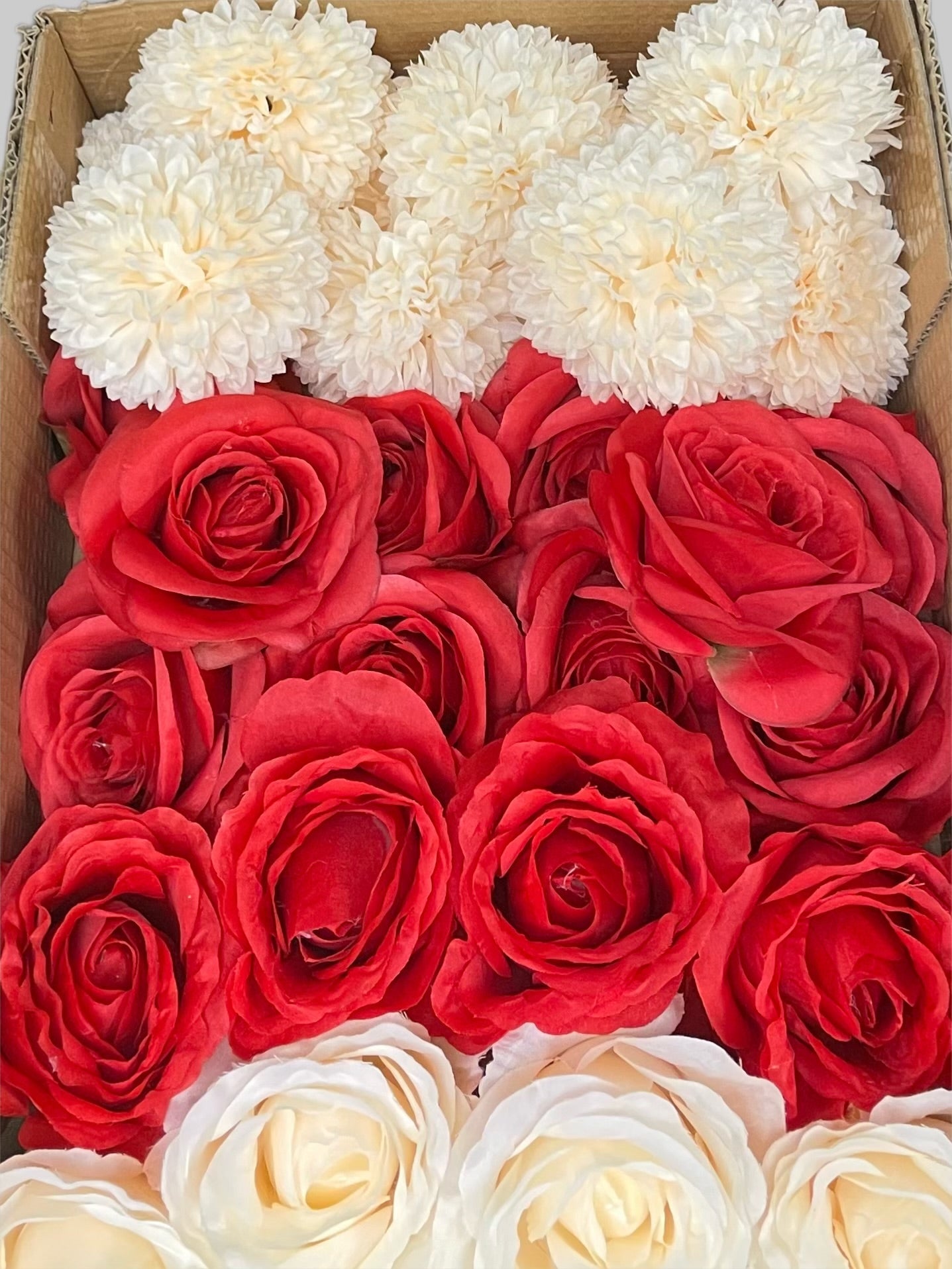 60/70 PCS Artificial Flower Heads (RM1AH), Mixed Colors for Wedding & DIY Decor
