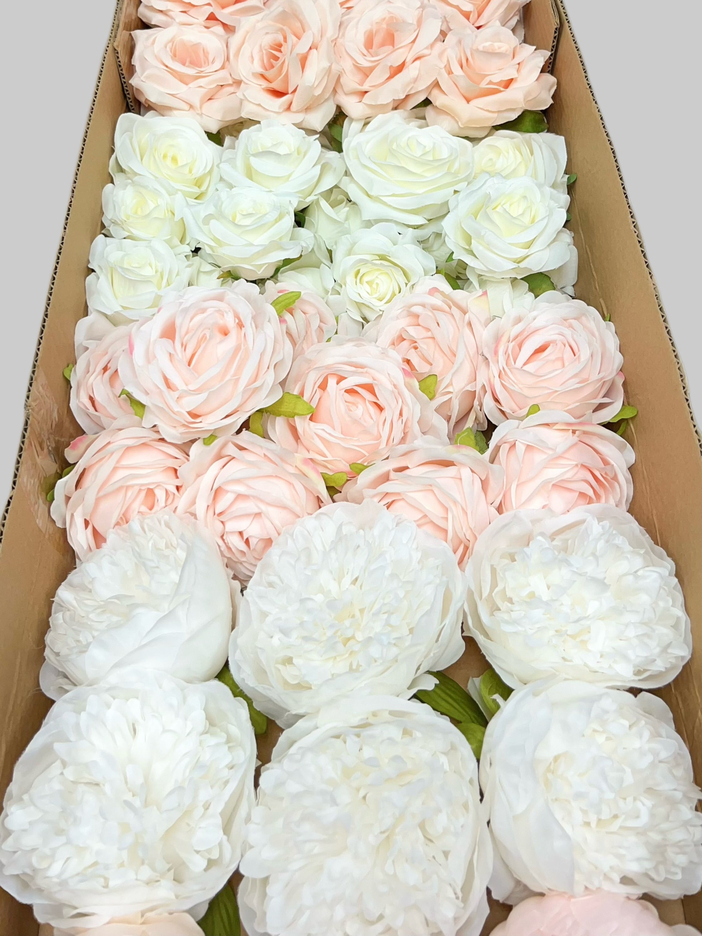 60/70 PCS Artificial Flower Heads (HS8), Mixed Colors for Wedding & DIY Decor