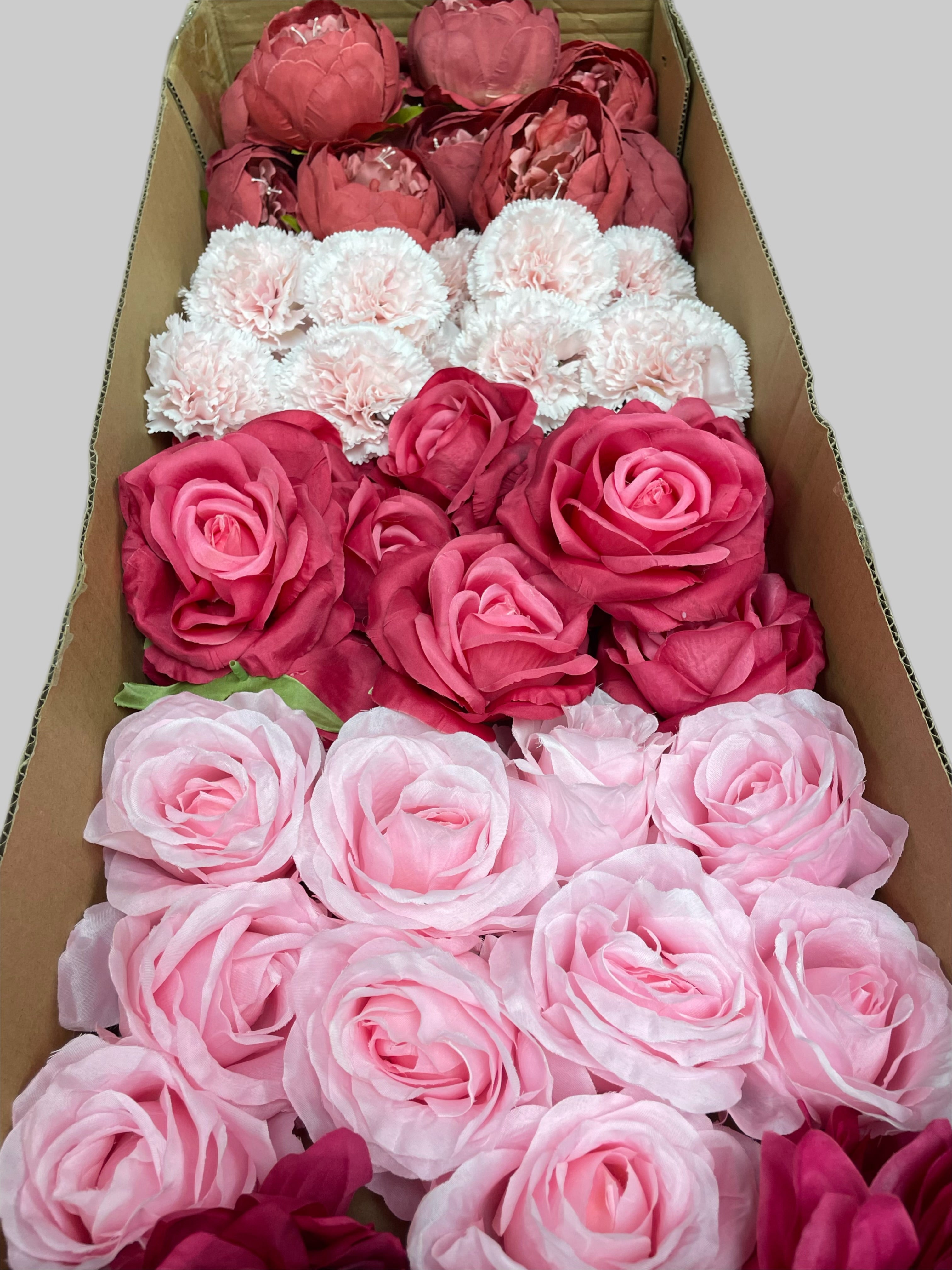 60/70 PCS Artificial Flower Heads (AS9), Mixed Colors for Wedding & DIY Decor