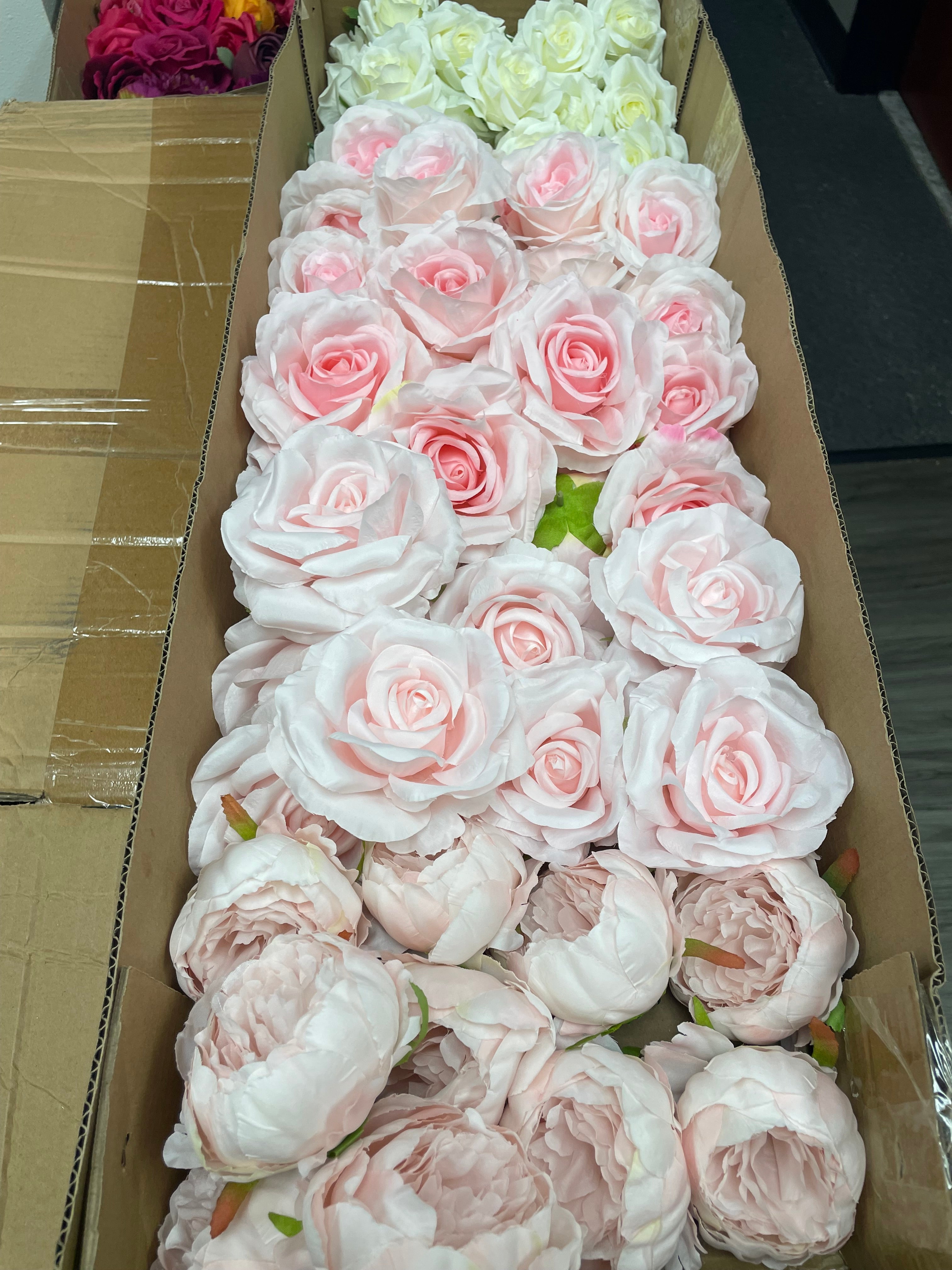60/70 PCS Artificial Flower Heads(HS3) – Mixed Colors for Wedding & DIY Decor