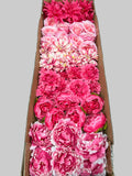 50/60 PCS All Pink Assorted Artificial Flower Heads (AP2), Roses, Peonies, Dahlias & Flame Chrysanthemums