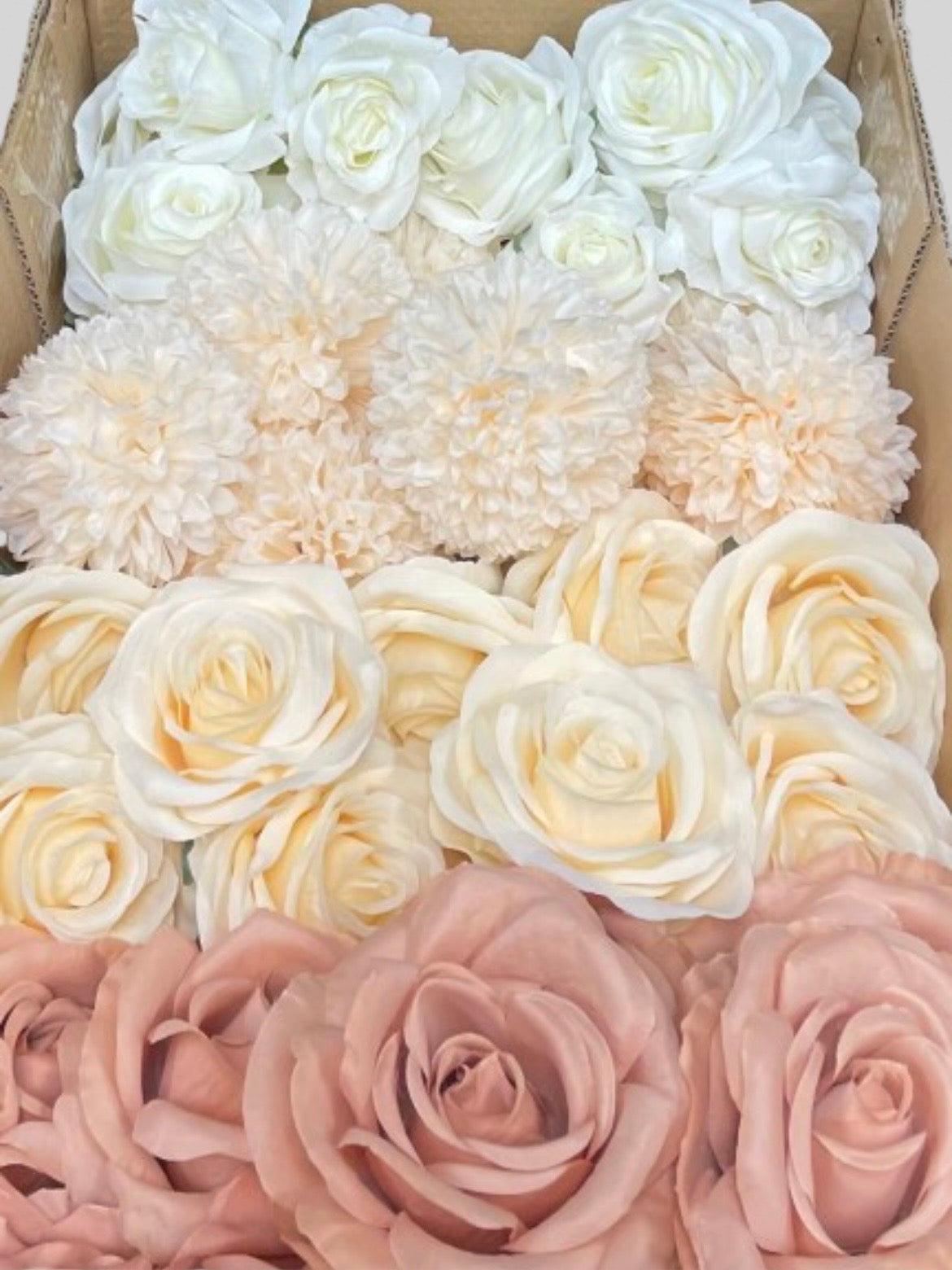 60/70 PCS Artificial Flower Heads (OS2AH), Mixed Colors for Wedding & DIY Decor
