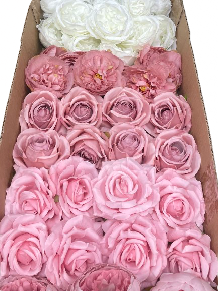 50/60 PCS Artificial Flower Heads (ES4), Mixed Colors for  Weddings, DIY Floral Decor & Centerpieces