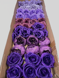 50/60 PCS All Purple Assorted Artificial Flower Heads (AZ5), Peonies, Rose & Dahlia
