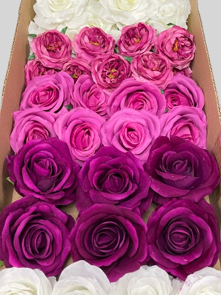 60/70 PCS Artificial Flower Heads (AS7AC), Mixed Colors for Wedding & DIY Decor