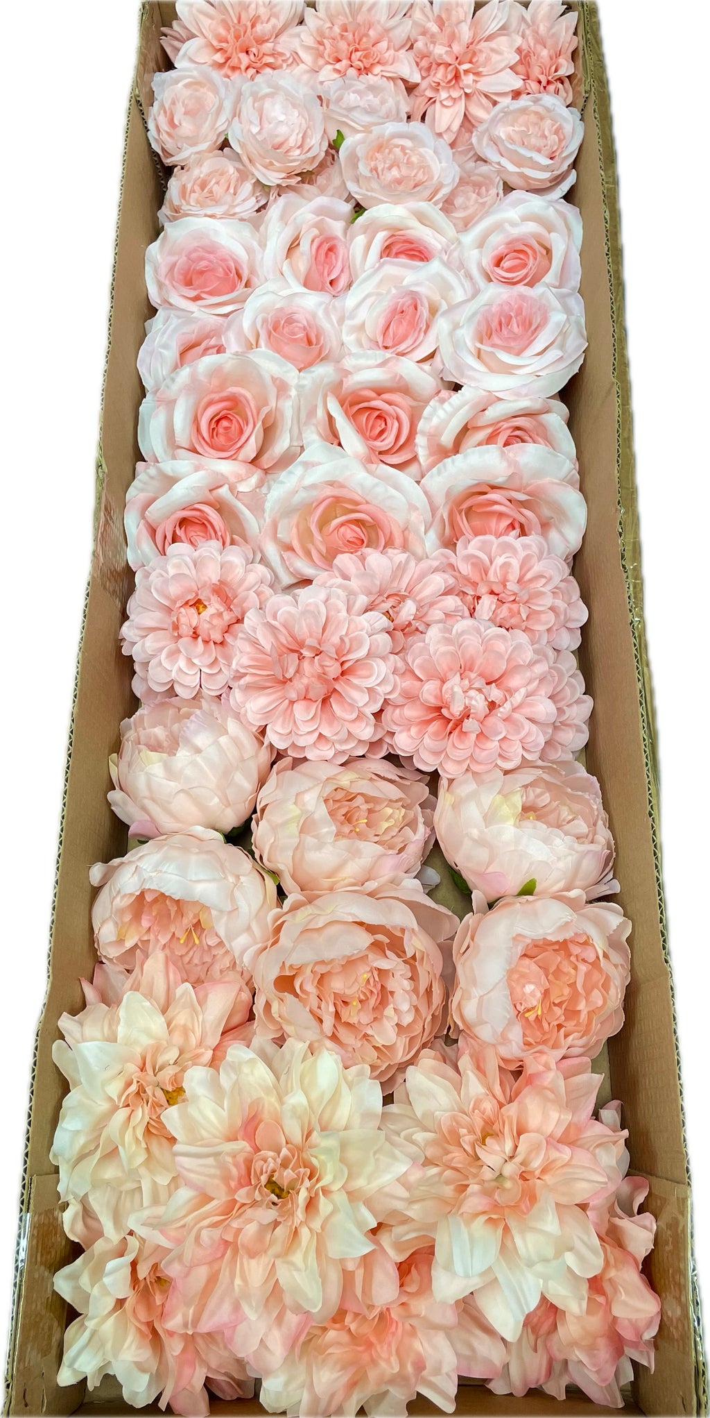 50/60 PCS All Pink Assorted Artificial Flower Heads (AP7), Peonies, Rose, Ranunculus & Dahlias
