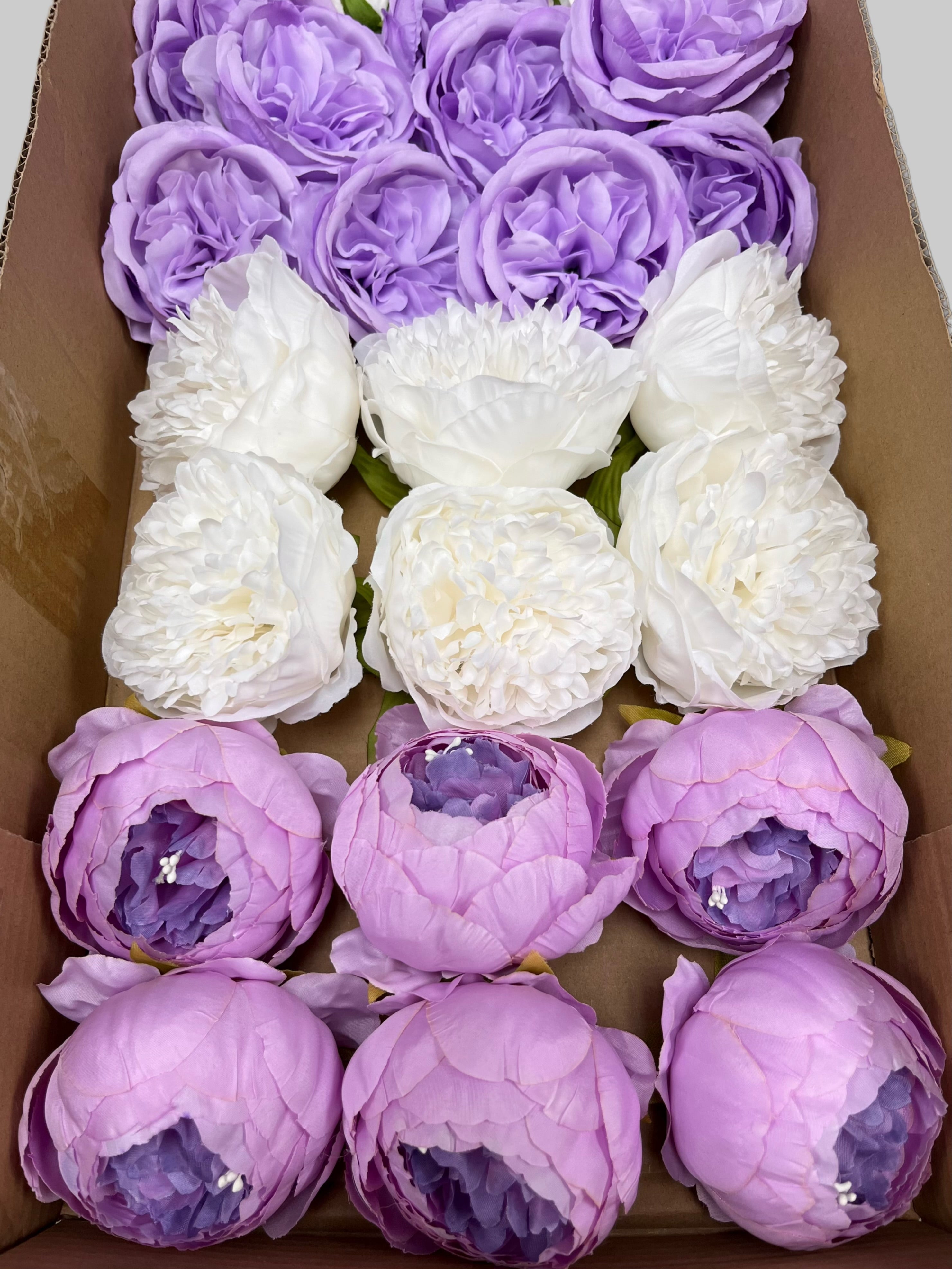 60/70 PCS Artificial Flower Heads (ZS4), Mixed Colors for Wedding & DIY Decor