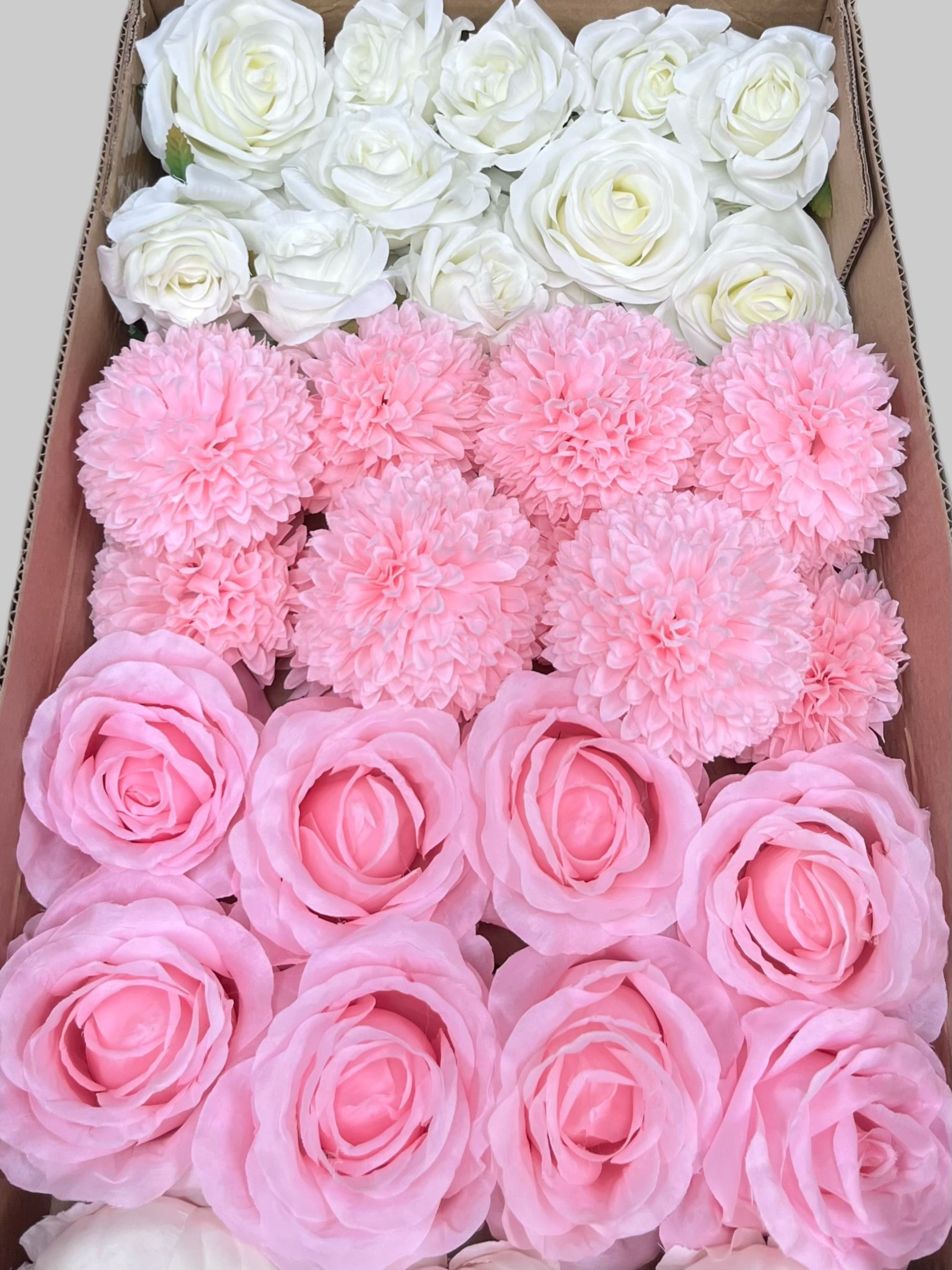 60/70 PCS Artificial Flower Heads (HS6), Mixed Colors for Wedding & DIY Decor