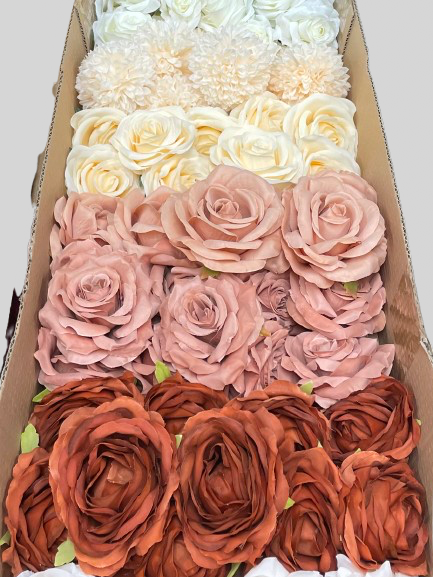 60/70 PCS Artificial Flower Heads (OS2AH), Mixed Colors for Wedding & DIY Decor