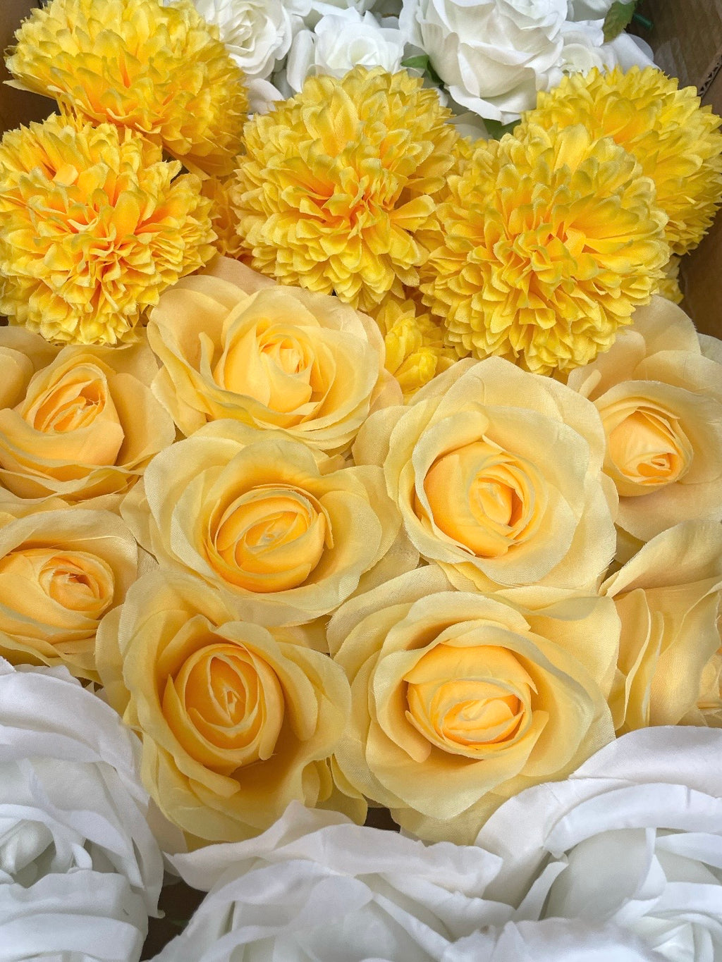 60/70 PCS Artificial Flower Heads (YS1ADE), Mixed Colors for Wedding & DIY Decor