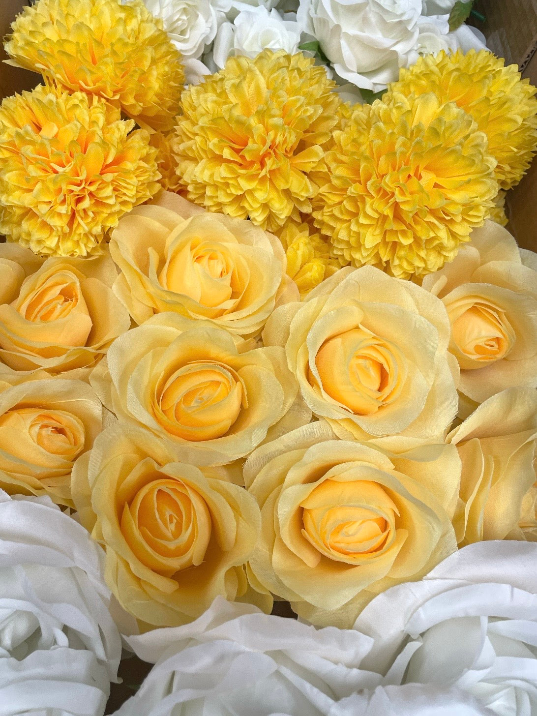 60/70 PCS Artificial Flower Heads (YS1ADE), Mixed Colors for Wedding & DIY Decor