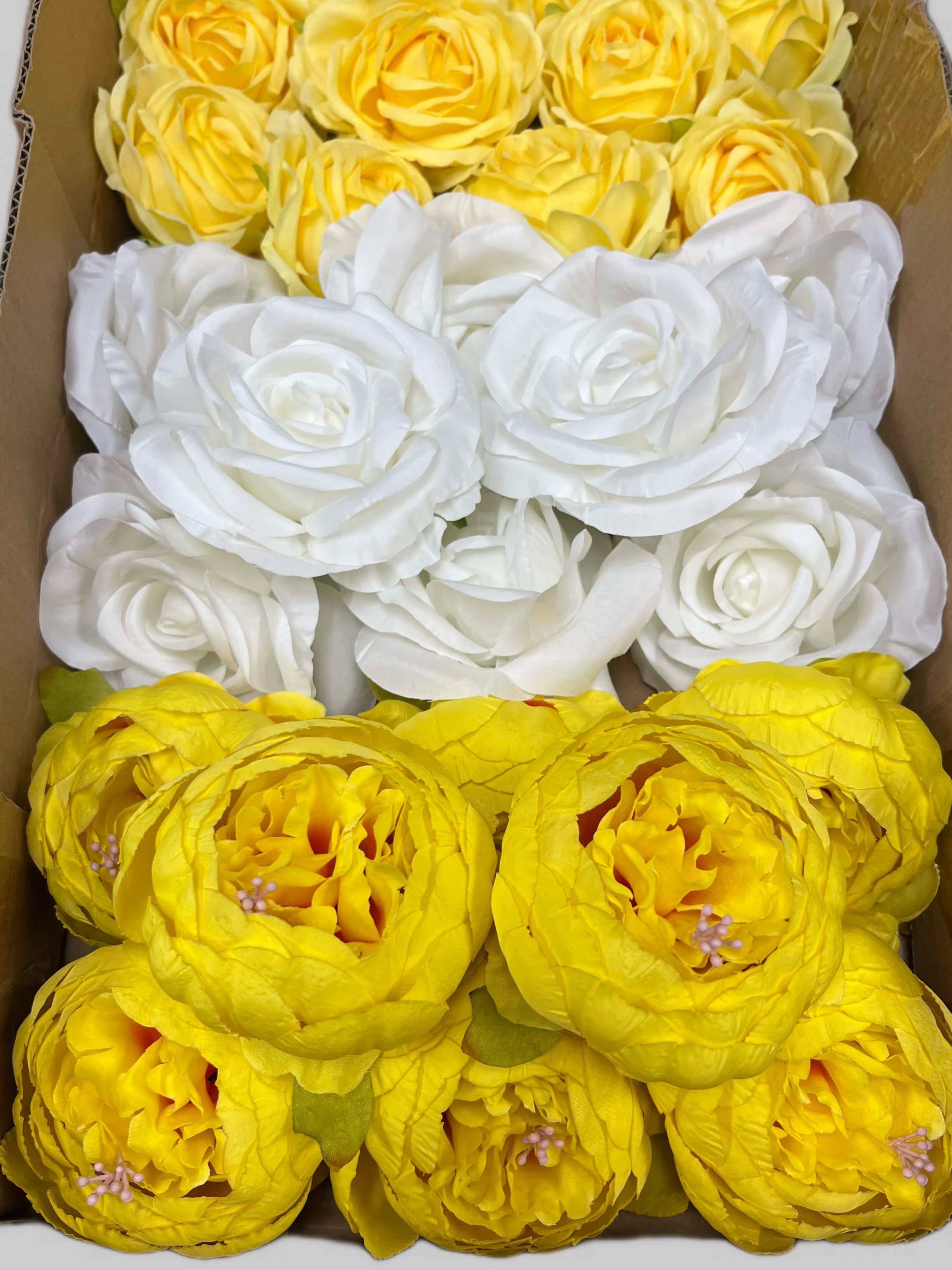 60/70 PCS Artificial Flower Heads (YS4CE), Mixed Colors for Wedding & DIY Decor